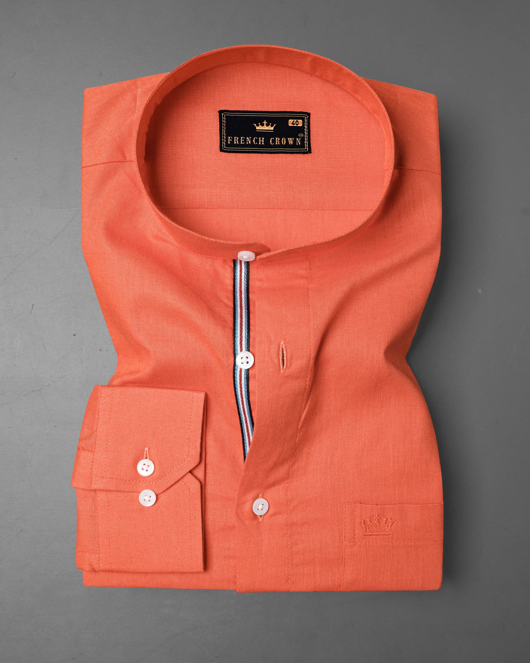 Crusta Orange Luxurious Linen Shirt 7782-M-P-38, 7782-M-P-H-38, 7782-M-P-39,7782-M-P-H-39, 7782-M-P-40, 7782-M-P-H-40, 7782-M-P-42, 7782-M-P-H-42, 7782-M-P-44, 7782-M-P-H-44, 7782-M-P-46, 7782-M-P-H-46, 7782-M-P-48, 7782-M-P-H-48, 7782-M-P-50, 7782-M-P-H-50, 7782-M-P-52, 7782-M-P-H-52