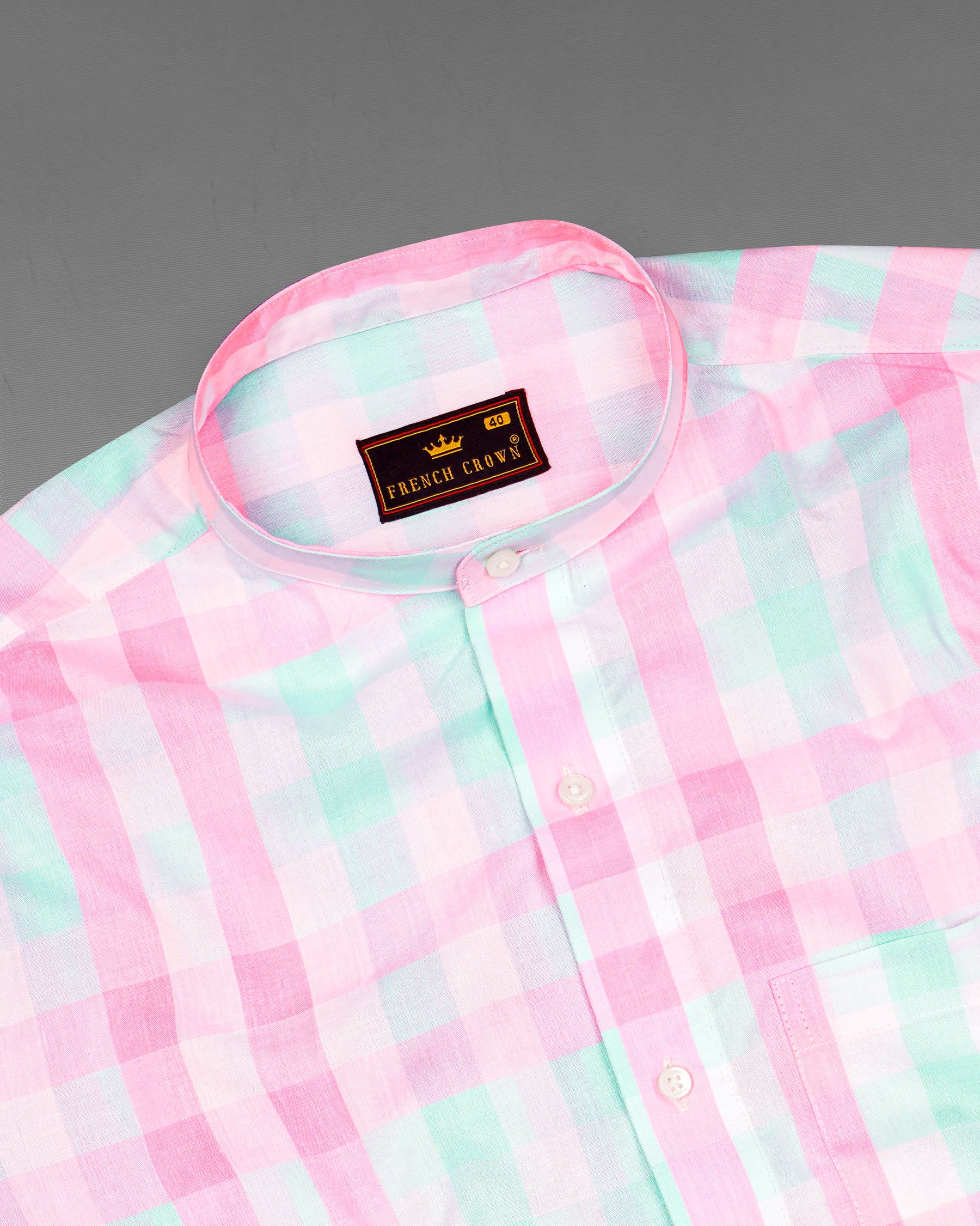 Cherry Blossom Pink and Onahau Sea Blue Plaid Premium Cotton Kurta Shirt 7791-M-38, 7791-M-H-38, 7791-M-39,7791-M-H-39, 7791-M-40, 7791-M-H-40, 7791-M-42, 7791-M-H-42, 7791-M-44, 7791-M-H-44, 7791-M-46, 7791-M-H-46, 7791-M-48, 7791-M-H-48, 7791-M-50, 7791-M-H-50, 7791-M-52, 7791-M-H-52