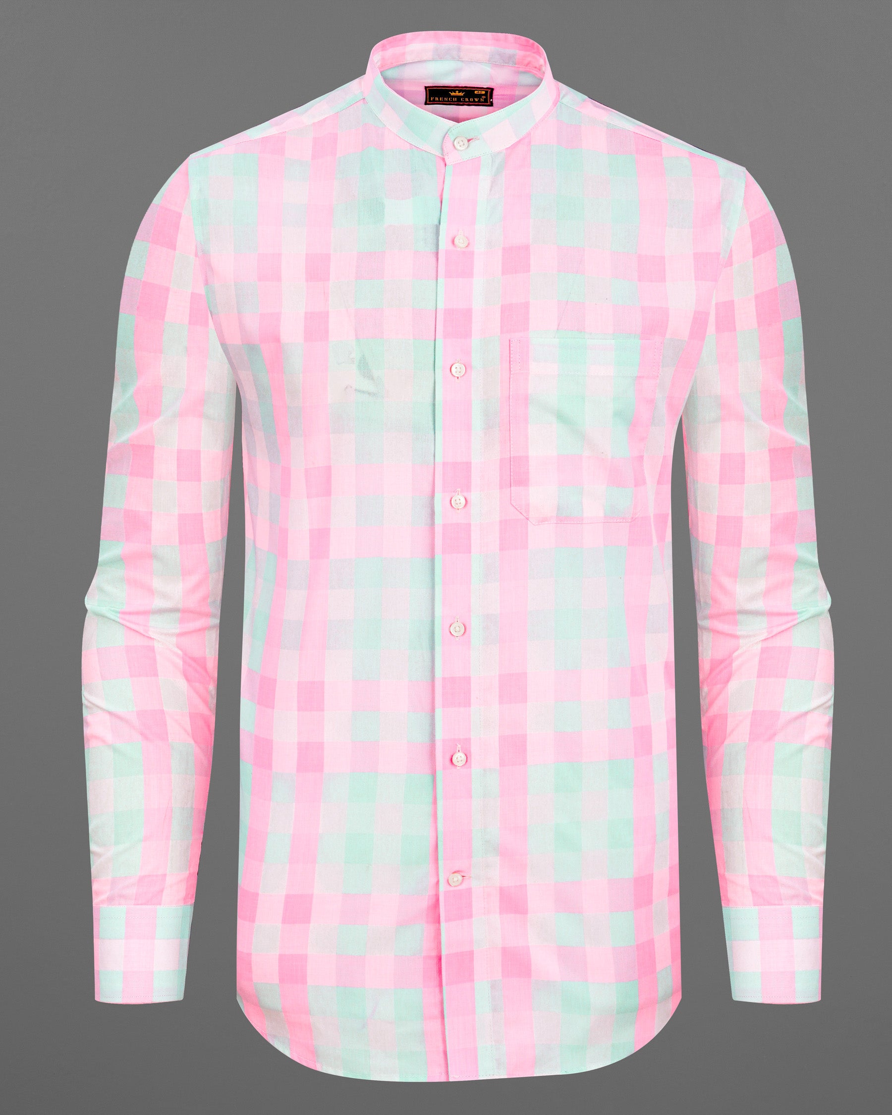 Cherry Blossom Pink and Onahau Sea Blue Plaid Premium Cotton Kurta Shirt 7791-M-38, 7791-M-H-38, 7791-M-39,7791-M-H-39, 7791-M-40, 7791-M-H-40, 7791-M-42, 7791-M-H-42, 7791-M-44, 7791-M-H-44, 7791-M-46, 7791-M-H-46, 7791-M-48, 7791-M-H-48, 7791-M-50, 7791-M-H-50, 7791-M-52, 7791-M-H-52