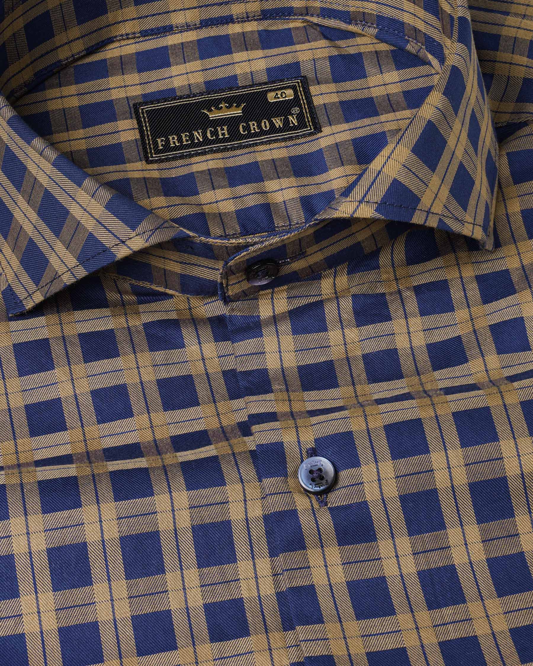 Biscay Navy Blue and Sandrift Brown Plaid Dobby Textured Premium Giza Cotton Shirt 7792-CA-BLE-38, 7792-CA-BLE-H-38, 7792-CA-BLE-39,7792-CA-BLE-H-39, 7792-CA-BLE-40, 7792-CA-BLE-H-40, 7792-CA-BLE-42, 7792-CA-BLE-H-42, 7792-CA-BLE-44, 7792-CA-BLE-H-44, 7792-CA-BLE-46, 7792-CA-BLE-H-46, 7792-CA-BLE-48, 7792-CA-BLE-H-48, 7792-CA-BLE-50, 7792-CA-BLE-H-50, 7792-CA-BLE-52, 7792-CA-BLE-H-52