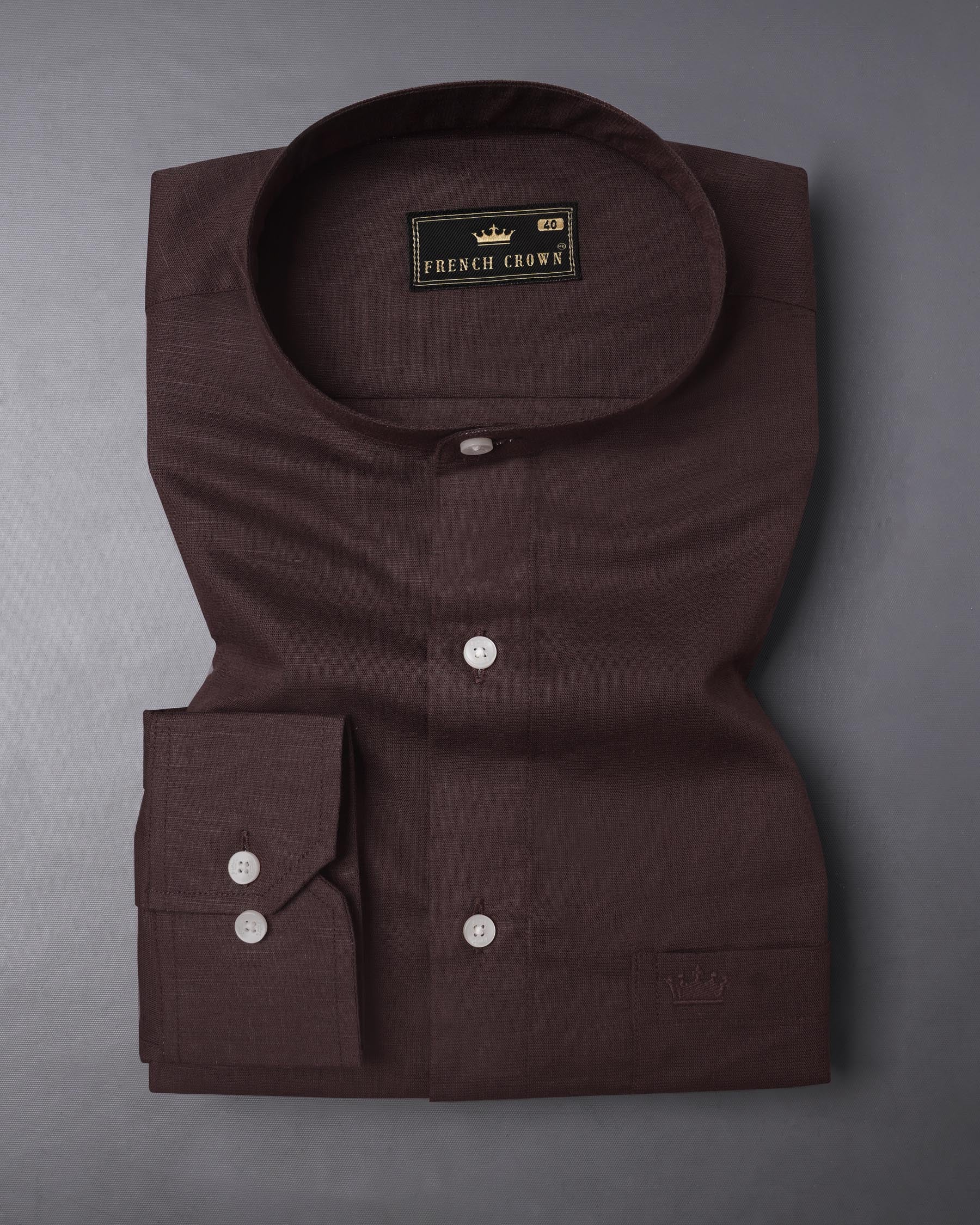 Aubergine Brown Luxurious Linen Shirt 7794-M-38, 7794-M-H-38, 7794-M-39,7794-M-H-39, 7794-M-40, 7794-M-H-40, 7794-M-42, 7794-M-H-42, 7794-M-44, 7794-M-H-44, 7794-M-46, 7794-M-H-46, 7794-M-48, 7794-M-H-48, 7794-M-50, 7794-M-H-50, 7794-M-52, 7794-M-H-52