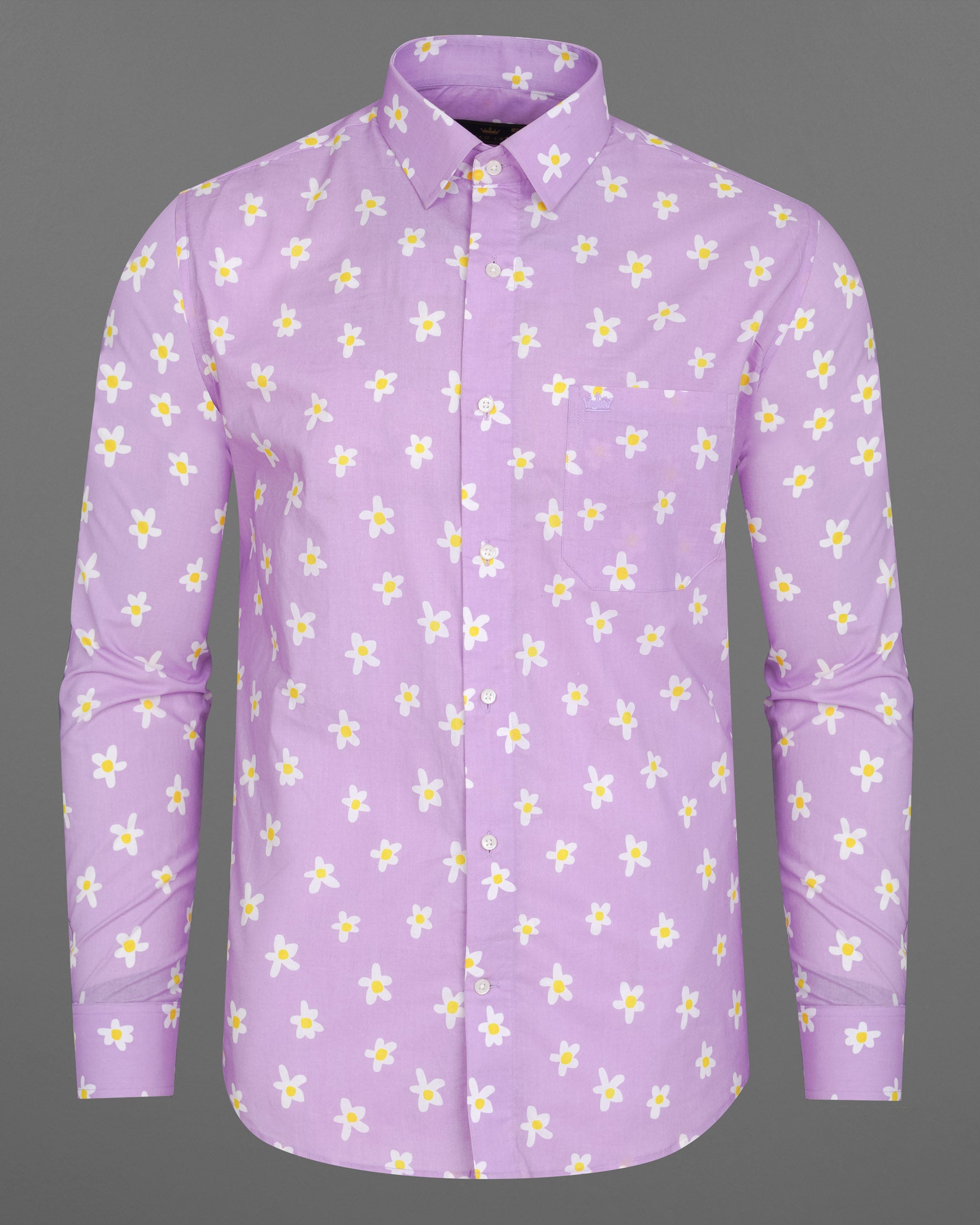 Lilac Lavender with Multi Colored Floral Printed Premium Cotton Shirt 7819-38, 7819-H-38, 7819-39,7819-H-39, 7819-40, 7819-H-40, 7819-42, 7819-H-42, 7819-44, 7819-H-44, 7819-46, 7819-H-46, 7819-48, 7819-H-48, 7819-50, 7819-H-50, 7819-52, 7819-H-52            