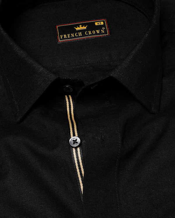 Jet Black Luxurious Linen Shirt 7830-P-BLK-38, 7830-P-BLK-H-38, 7830-P-BLK-39,7830-P-BLK-H-39, 7830-P-BLK-40, 7830-P-BLK-H-40, 7830-P-BLK-42, 7830-P-BLK-H-42, 7830-P-BLK-44, 7830-P-BLK-H-44, 7830-P-BLK-46, 7830-P-BLK-H-46, 7830-P-BLK-48, 7830-P-BLK-H-48, 7830-P-BLK-50, 7830-P-BLK-H-50, 7830-P-BLK-52, 7830-P-BLK-H-52