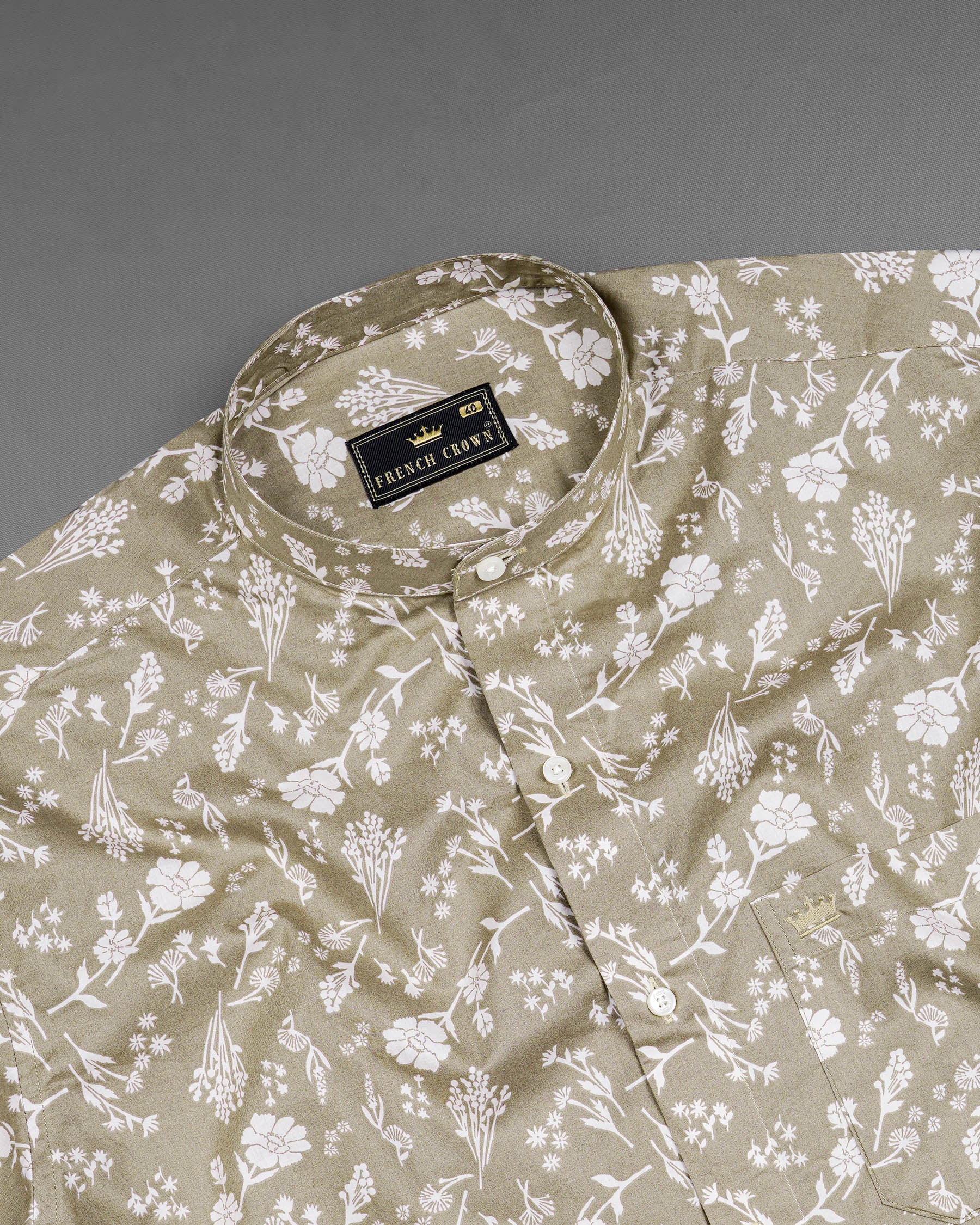 Sandrift Beige Floral Printed Premium Cotton Shirt 7837-M-38, 7837-M-H-38, 7837-M-39,7837-M-H-39, 7837-M-40, 7837-M-H-40, 7837-M-42, 7837-M-H-42, 7837-M-44, 7837-M-H-44, 7837-M-46, 7837-M-H-46, 7837-M-48, 7837-M-H-48, 7837-M-50, 7837-M-H-50, 7837-M-52, 7837-M-H-52