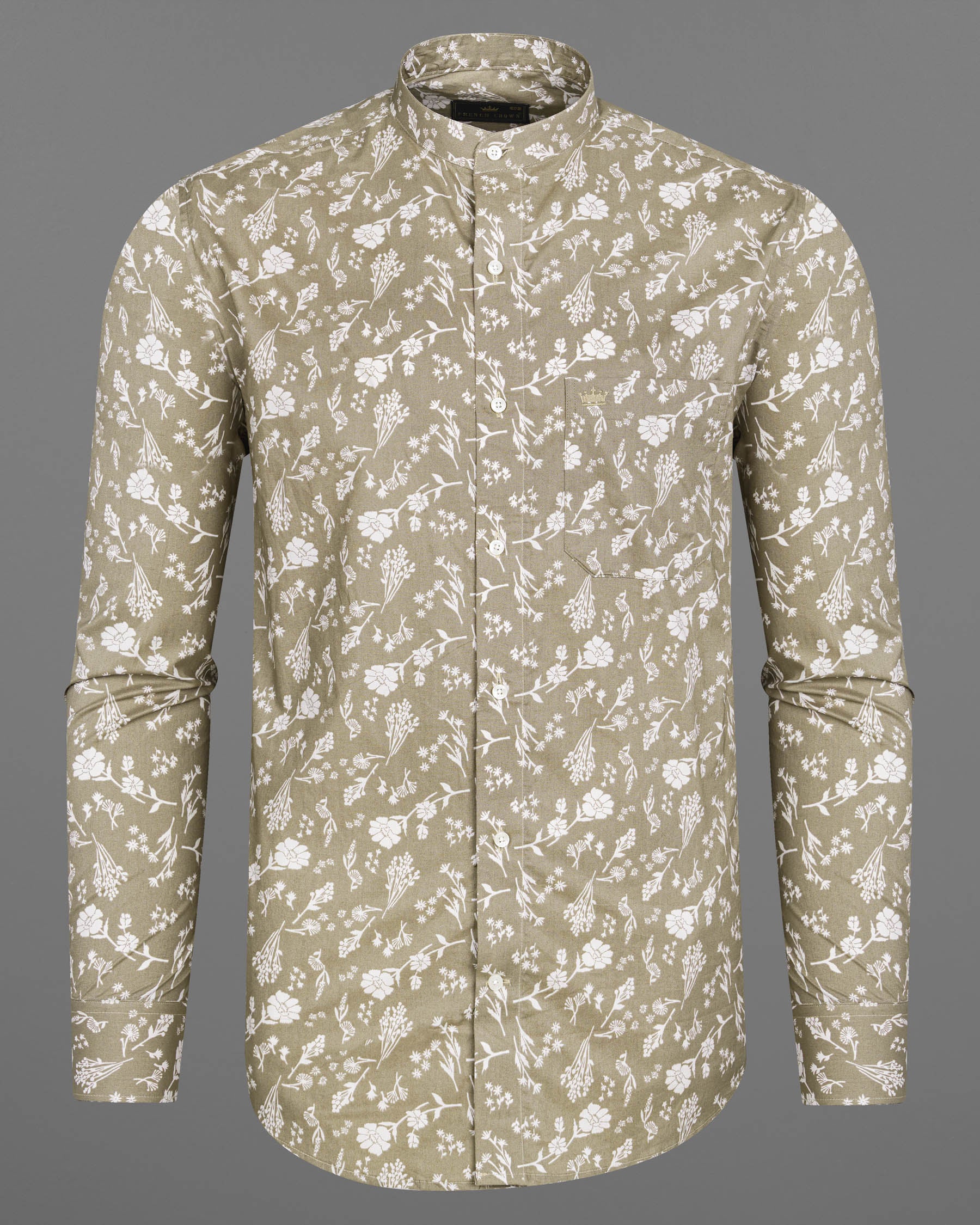 Sandrift Beige Floral Printed Premium Cotton Shirt 7837-M-38, 7837-M-H-38, 7837-M-39,7837-M-H-39, 7837-M-40, 7837-M-H-40, 7837-M-42, 7837-M-H-42, 7837-M-44, 7837-M-H-44, 7837-M-46, 7837-M-H-46, 7837-M-48, 7837-M-H-48, 7837-M-50, 7837-M-H-50, 7837-M-52, 7837-M-H-52