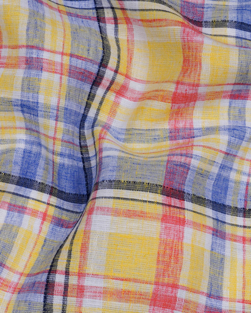 Fall Leaf Yellow and Yonder Blue Plaid Chambray Textured Premium Cotton Shirt 7844-YL-38, 7844-YL-H-38, 7844-YL-39,7844-YL-H-39, 7844-YL-40, 7844-YL-H-40, 7844-YL-42, 7844-YL-H-42, 7844-YL-44, 7844-YL-H-44, 7844-YL-46, 7844-YL-H-46, 7844-YL-48, 7844-YL-H-48, 7844-YL-50, 7844-YL-H-50, 7844-YL-52, 7844-YL-H-52