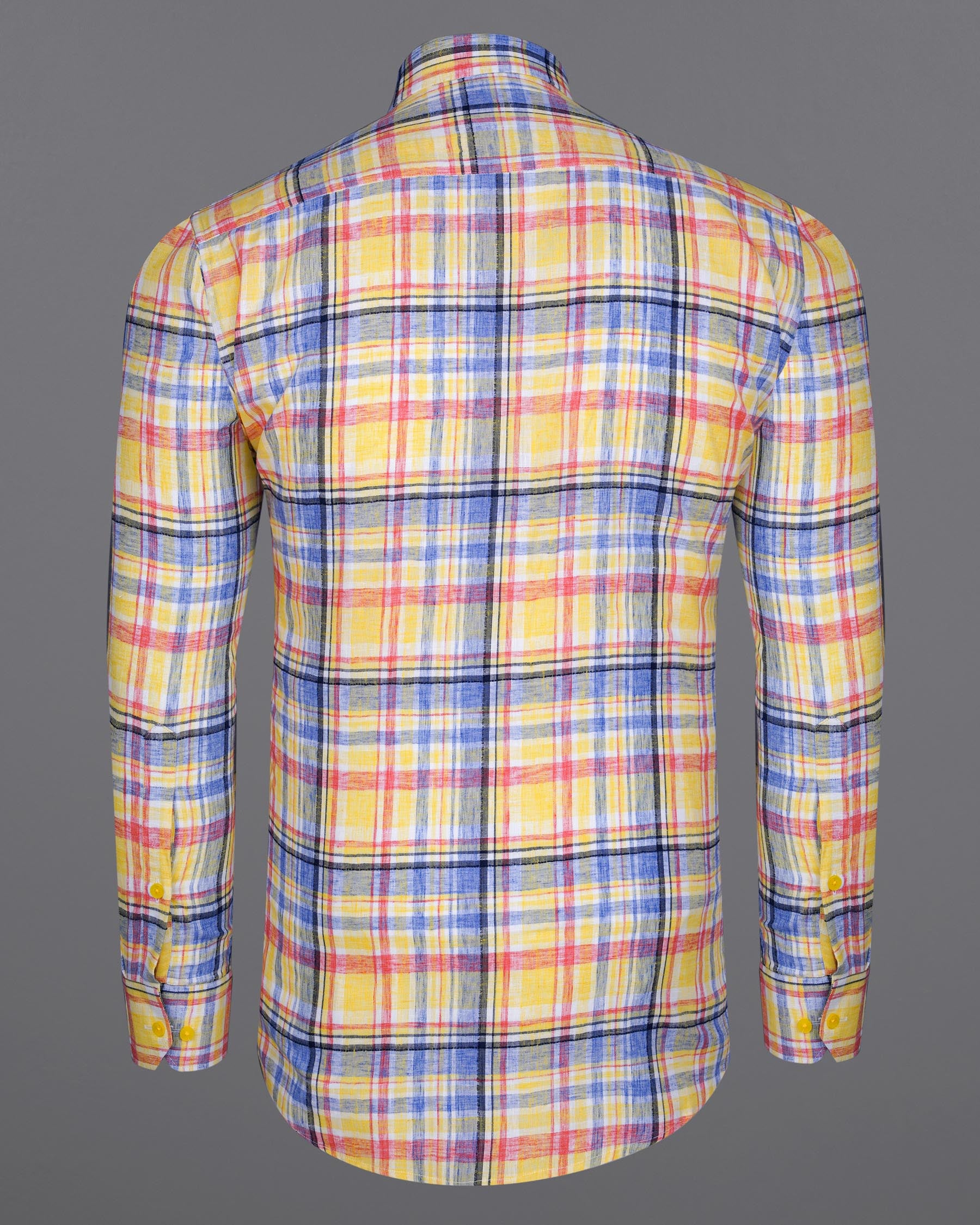 Fall Leaf Yellow and Yonder Blue Plaid Chambray Textured Premium Cotton Shirt 7844-YL-38, 7844-YL-H-38, 7844-YL-39,7844-YL-H-39, 7844-YL-40, 7844-YL-H-40, 7844-YL-42, 7844-YL-H-42, 7844-YL-44, 7844-YL-H-44, 7844-YL-46, 7844-YL-H-46, 7844-YL-48, 7844-YL-H-48, 7844-YL-50, 7844-YL-H-50, 7844-YL-52, 7844-YL-H-52