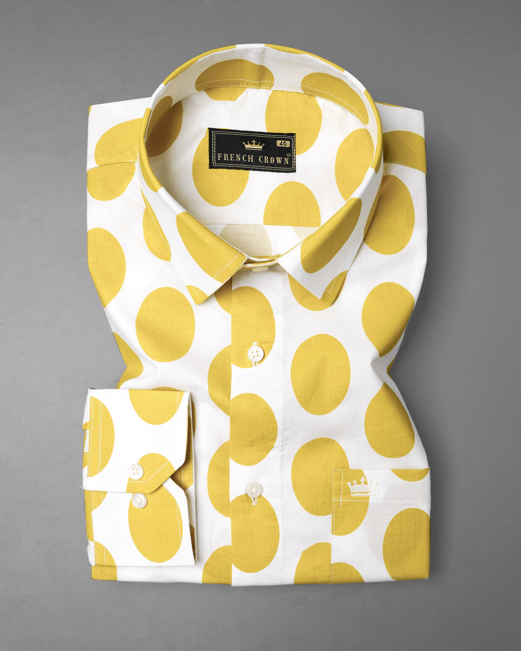 Bright White Polka Dotted Premium Cotton Shirt 7851-38, 7851-H-38, 7851-39,7851-H-39, 7851-40, 7851-H-40, 7851-42, 7851-H-42, 7851-44, 7851-H-44, 7851-46, 7851-H-46, 7851-48, 7851-H-48, 7851-50, 7851-H-50, 7851-52, 7851-H-52