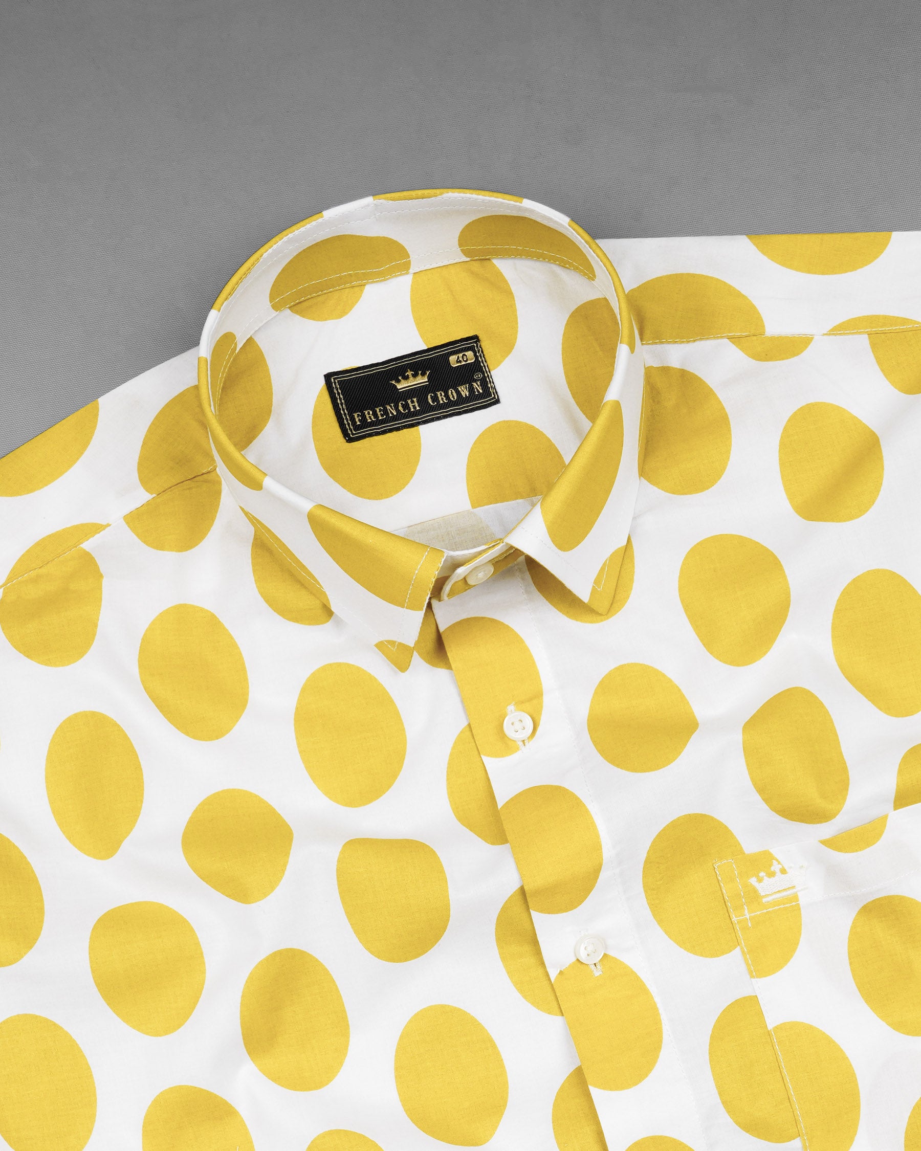 Bright White Polka Dotted Premium Cotton Shirt 7851-38, 7851-H-38, 7851-39,7851-H-39, 7851-40, 7851-H-40, 7851-42, 7851-H-42, 7851-44, 7851-H-44, 7851-46, 7851-H-46, 7851-48, 7851-H-48, 7851-50, 7851-H-50, 7851-52, 7851-H-52