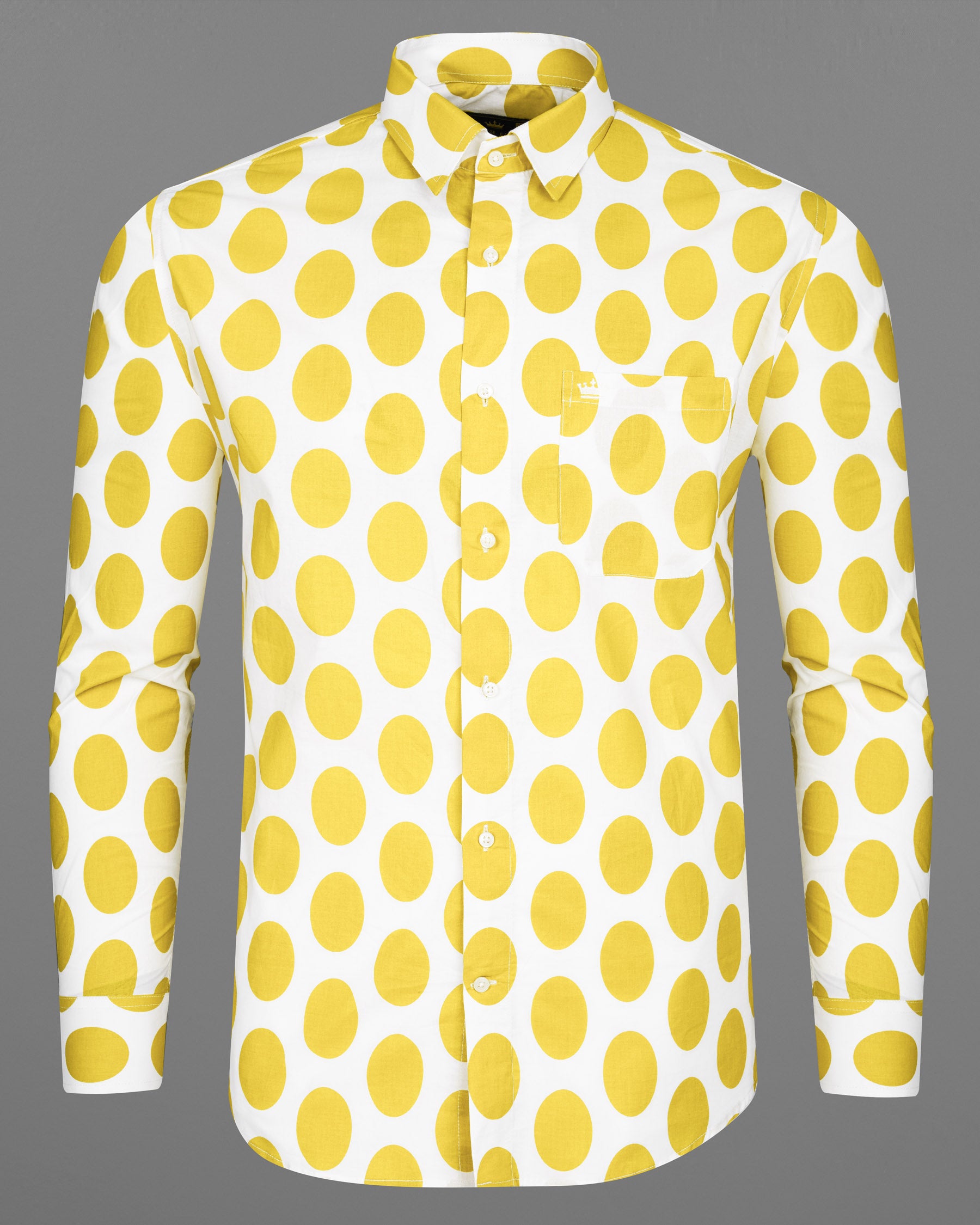 Bright White Polka Dotted Premium Cotton Shirt 7851-38, 7851-H-38, 7851-39,7851-H-39, 7851-40, 7851-H-40, 7851-42, 7851-H-42, 7851-44, 7851-H-44, 7851-46, 7851-H-46, 7851-48, 7851-H-48, 7851-50, 7851-H-50, 7851-52, 7851-H-52