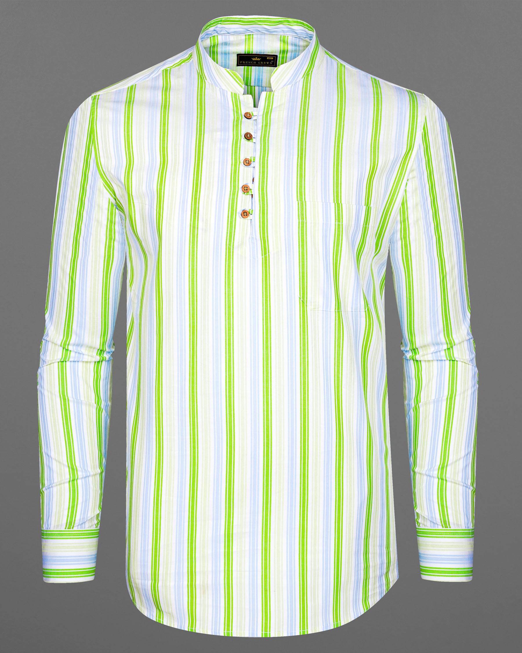 Conifer Green and Bright White Striped Dobby Textured Premium Giza Cotton Kurta Shirt 7853-KS-38, 7853-KS-H-38, 7853-KS-39,7853-KS-H-39, 7853-KS-40, 7853-KS-H-40, 7853-KS-42, 7853-KS-H-42, 7853-KS-44, 7853-KS-H-44, 7853-KS-46, 7853-KS-H-46, 7853-KS-48, 7853-KS-H-48, 7853-KS-50, 7853-KS-H-50, 7853-KS-52, 7853-KS-H-52