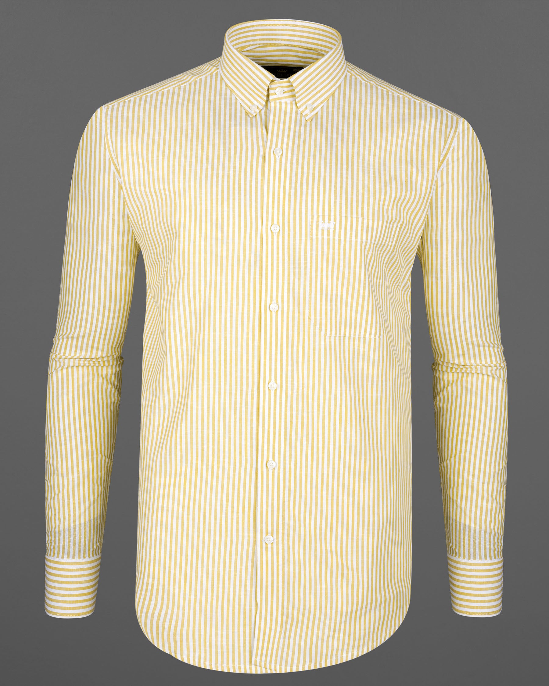 Light Mustard Yellow and White Striped Premium Cotton Shirt 7866-BD-38, 7866-BD-H-38, 7866-BD-39, 7866-BD-H-39, 7866-BD-40, 7866-BD-H-40, 7866-BD-42, 7866-BD-H-42, 7866-BD-44, 7866-BD-H-44, 7866-BD-46, 7866-BD-H-46, 7866-BD-48, 7866-BD-H-48, 7866-BD-50, 7866-BD-H-50, 7866-BD-52, 7866-BD-H-52