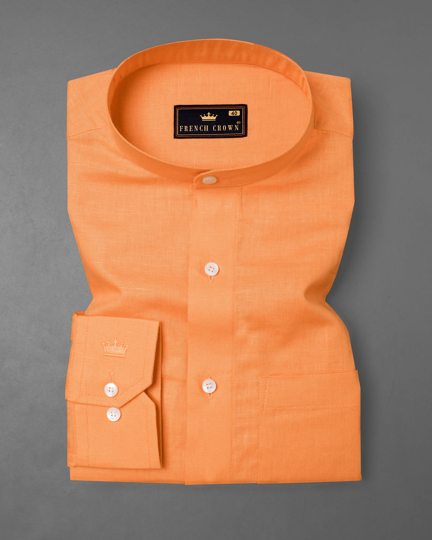 Atomic Tangerine Orange Luxurious Linen Shirt 7875-M-38, 7875-M-H-38, 7875-M-39, 7875-M-H-39, 7875-M-40, 7875-M-H-40, 7875-M-42, 7875-M-H-42, 7875-M-44, 7875-M-H-44, 7875-M-46, 7875-M-H-46, 7875-M-48, 7875-M-H-48, 7875-M-50, 7875-M-H-50, 7875-M-52, 7875-M-H-52