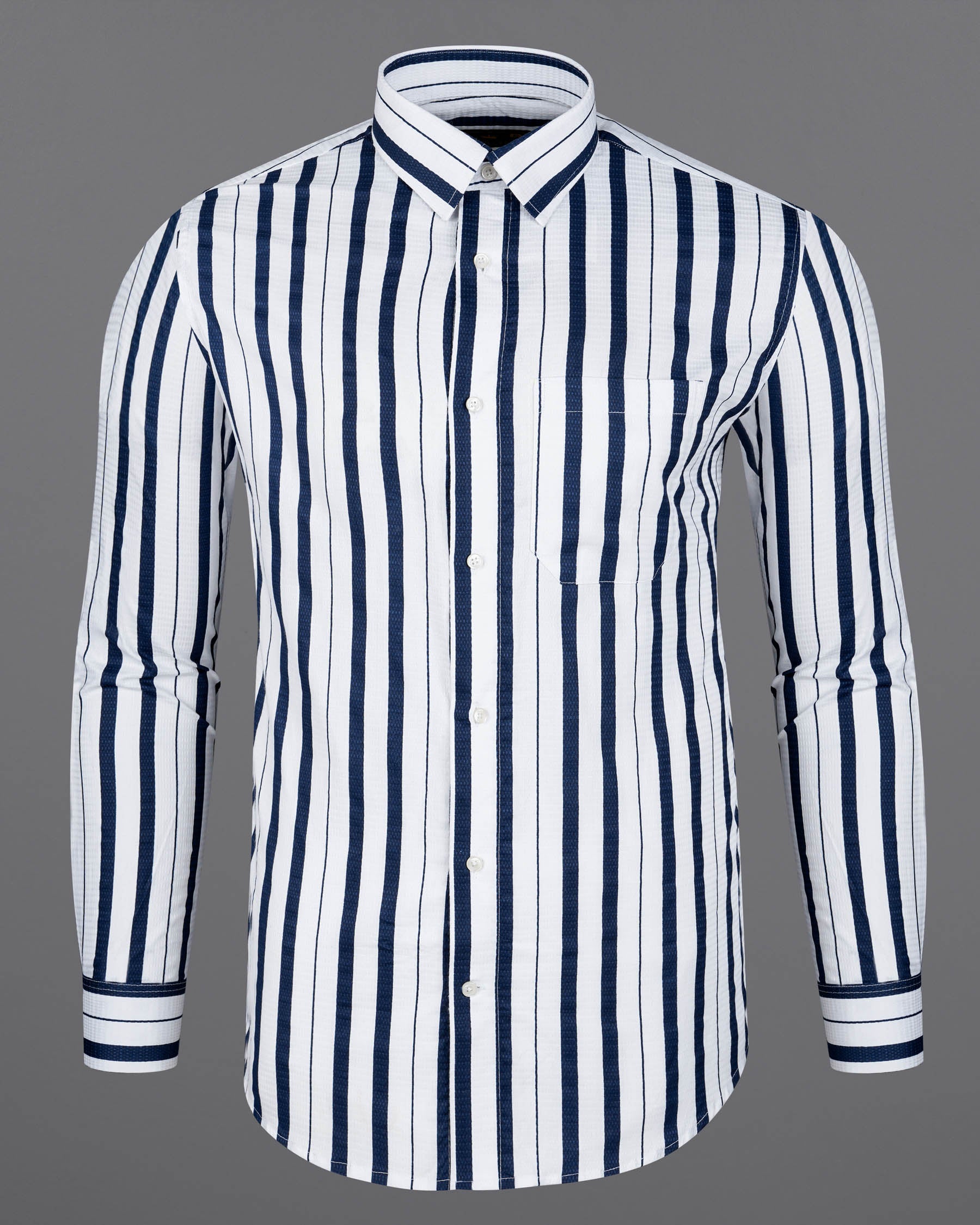 Bright White and Tangaroa Blue Striped Dobby Textured Premium Giza Cotton Shirt 7887-38, 7887-H-38, 7887-39, 7887-H-39, 7887-40, 7887-H-40, 7887-42, 7887-H-42, 7887-44, 7887-H-44, 7887-46, 7887-H-46, 7887-48, 7887-H-48, 7887-50, 7887-H-50, 7887-52, 7887-H-52