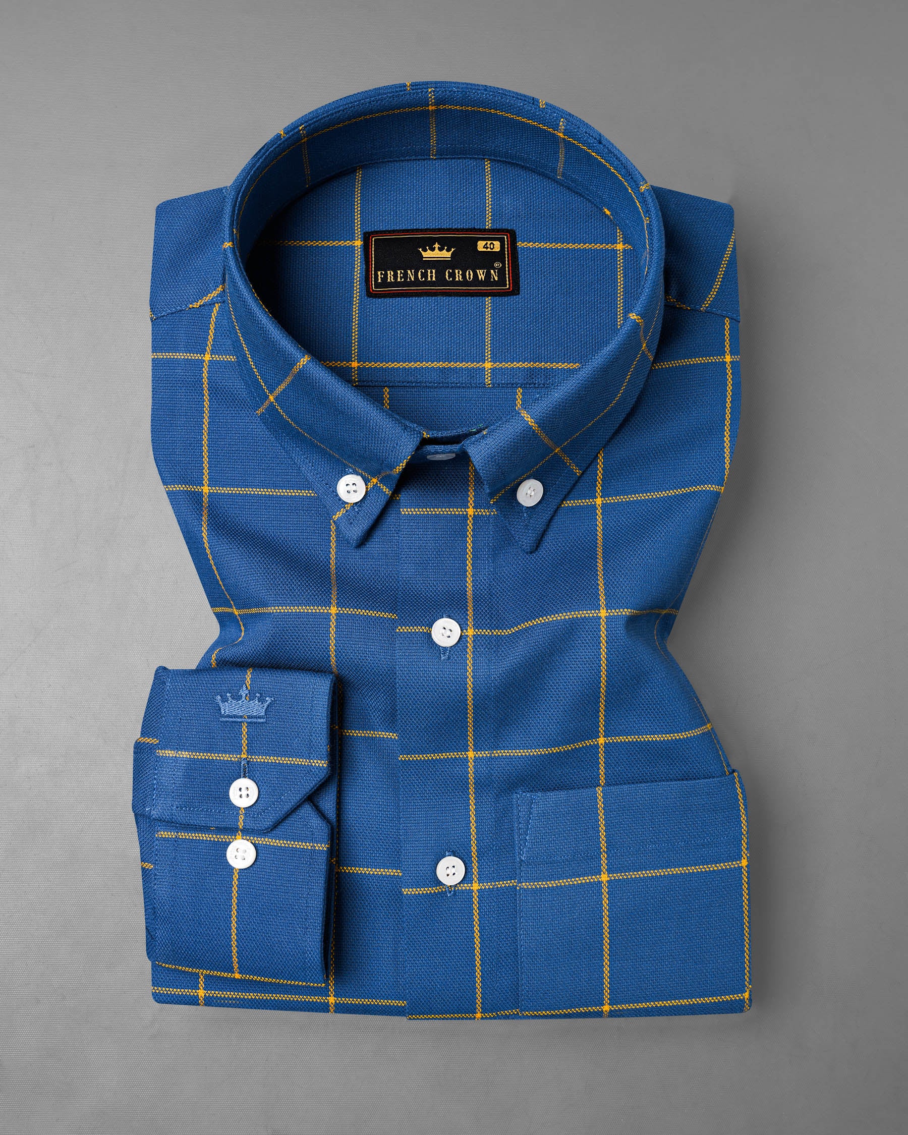 Blumine Blue With Tangerine Yellow Windowpane Dobby Textured Premium Giza Cotton Shirt 7888-BD-38, 7888-BD-H-38, 7888-BD-39, 7888-BD-H-39, 7888-BD-40, 7888-BD-H-40, 7888-BD-42, 7888-BD-H-42, 7888-BD-44, 7888-BD-H-44, 7888-BD-46, 7888-BD-H-46, 7888-BD-48, 7888-BD-H-48, 7888-BD-50, 7888-BD-H-50, 7888-BD-52, 7888-BD-H-52