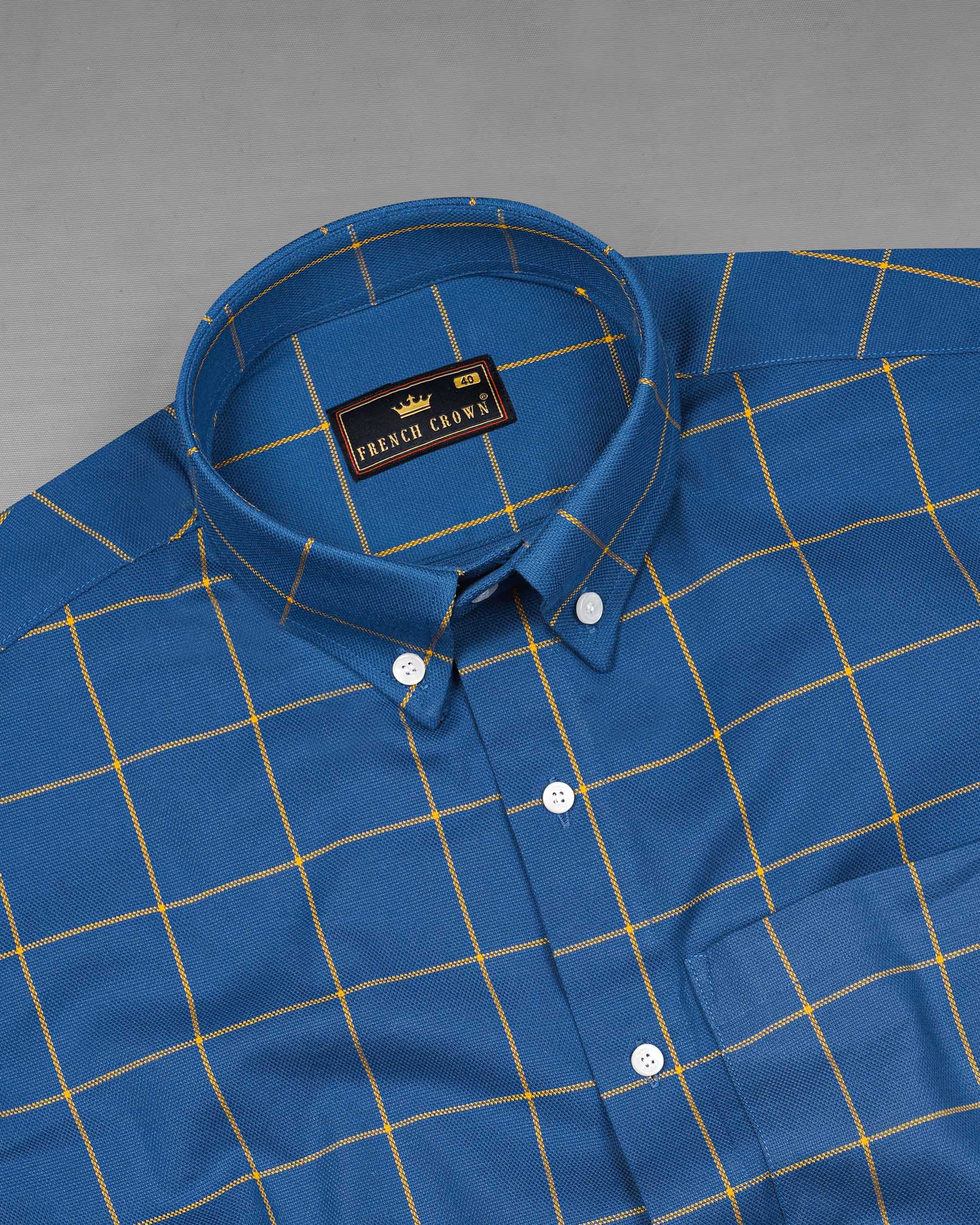 Blumine Blue With Tangerine Yellow Windowpane Dobby Textured Premium Giza Cotton Shirt 7888-BD-38, 7888-BD-H-38, 7888-BD-39, 7888-BD-H-39, 7888-BD-40, 7888-BD-H-40, 7888-BD-42, 7888-BD-H-42, 7888-BD-44, 7888-BD-H-44, 7888-BD-46, 7888-BD-H-46, 7888-BD-48, 7888-BD-H-48, 7888-BD-50, 7888-BD-H-50, 7888-BD-52, 7888-BD-H-52