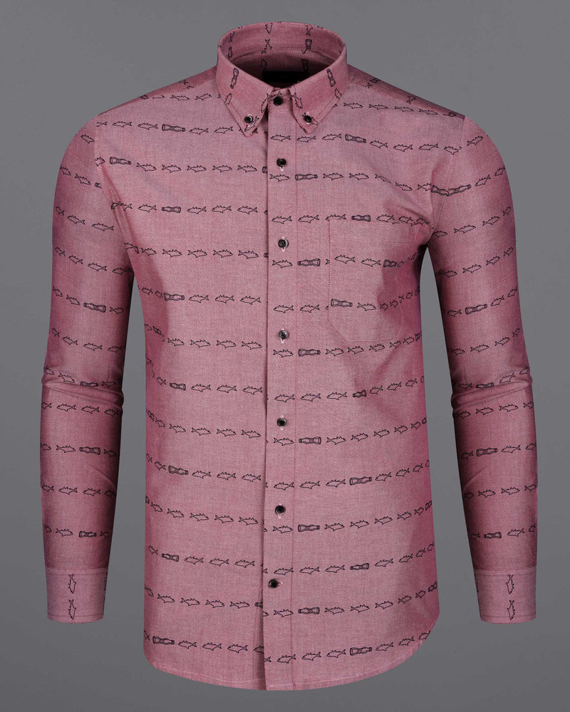 Pink Shirt with Navy Blue Pants