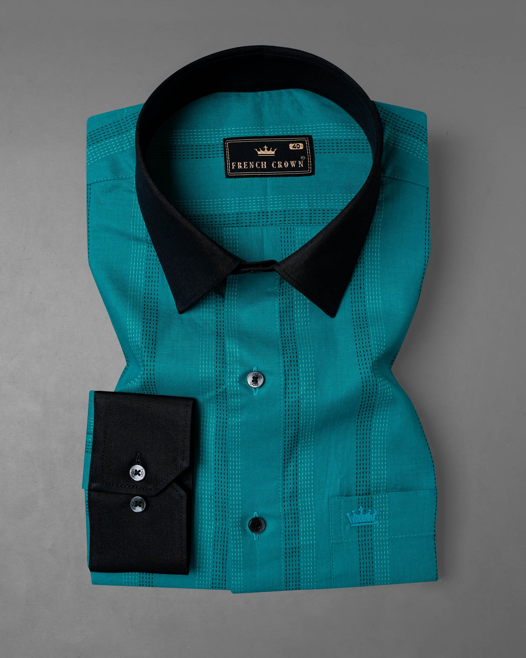  Dark Aqua Blue with Swamp Black Collar and Cuffs Twill Premium Cotton Shirt 7905-BCC-BLK-38, 7905-BCC-BLK-H-38, 7905-BCC-BLK-39, 7905-BCC-BLK-H-39, 7905-BCC-BLK-40, 7905-BCC-BLK-H-40, 7905-BCC-BLK-42, 7905-BCC-BLK-H-42, 7905-BCC-BLK-44, 7905-BCC-BLK-H-44, 7905-BCC-BLK-46, 7905-BCC-BLK-H-46, 7905-BCC-BLK-48, 7905-BCC-BLK-H-48, 7905-BCC-BLK-50, 7905-BCC-BLK-H-50, 7905-BCC-BLK-52, 7905-BCC-BLK-H-52