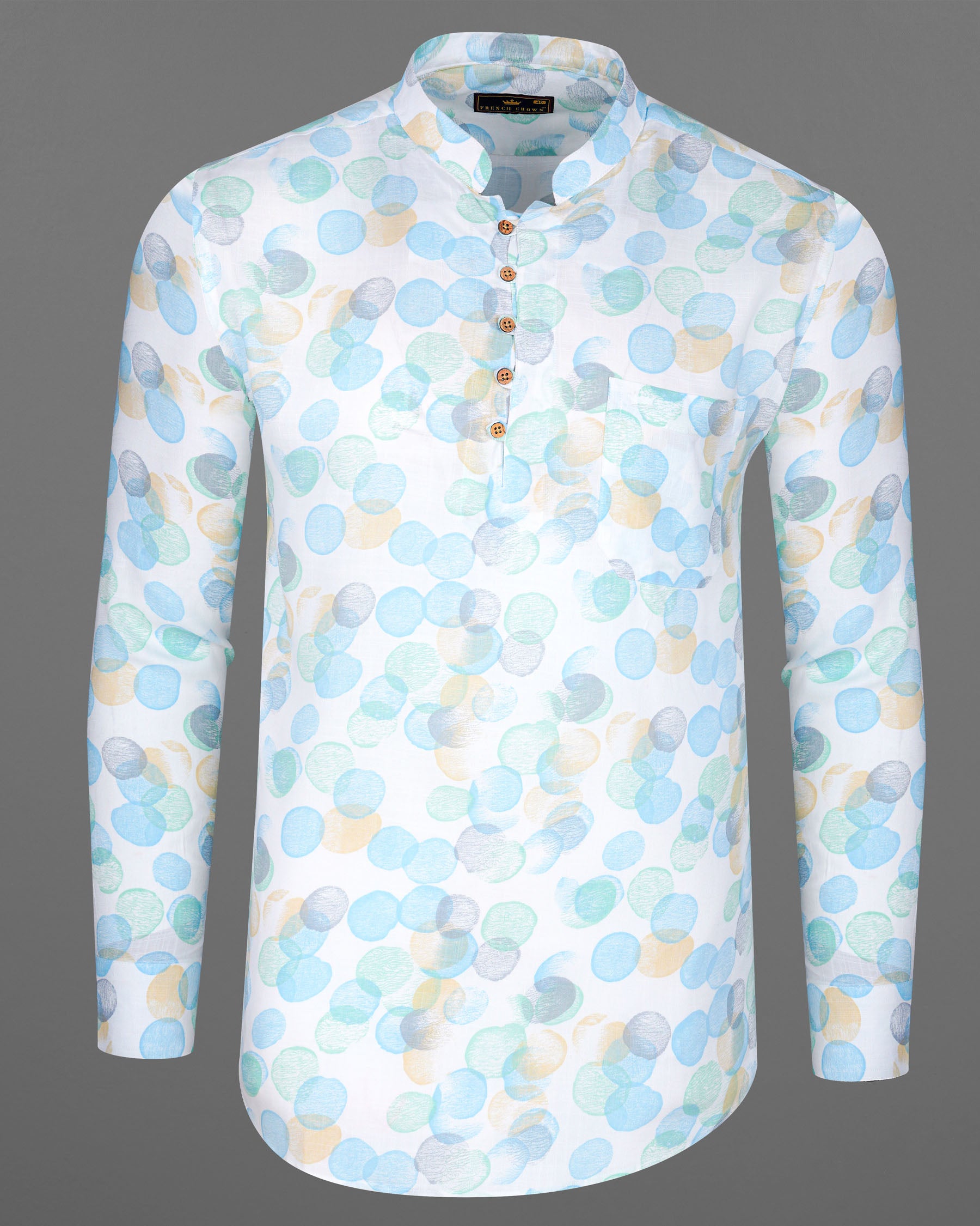 Aqua Island Blue and Surf Crest Green Polka Dotted Premium Tencel Kurta Shirt 7914-KS-38, 7914-KS-H-38, 7914-KS-39, 7914-KS-H-39, 7914-KS-40, 7914-KS-H-40, 7914-KS-42, 7914-KS-H-42, 7914-KS-44, 7914-KS-H-44, 7914-KS-46, 7914-KS-H-46, 7914-KS-48, 7914-KS-H-48, 7914-KS-50, 7914-KS-H-50, 7914-KS-52, 7914-KS-H-52