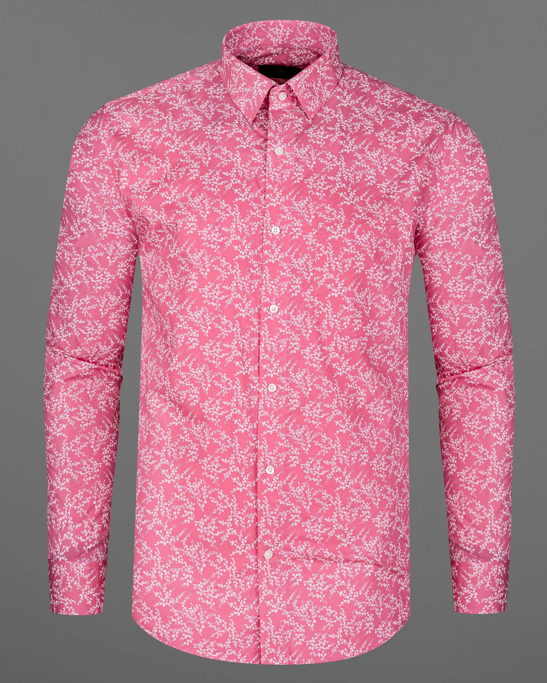 Light Thulian Pink Ditzy Printed Premium Cotton Shirt 7917-38, 7917-H-38, 7917-39, 7917-H-39, 7917-40, 7917-H-40, 7917-42, 7917-H-42, 7917-44, 7917-H-44, 7917-46, 7917-H-46, 7917-48, 7917-H-48, 7917-50, 7917-H-50, 7917-52, 7917-H-52