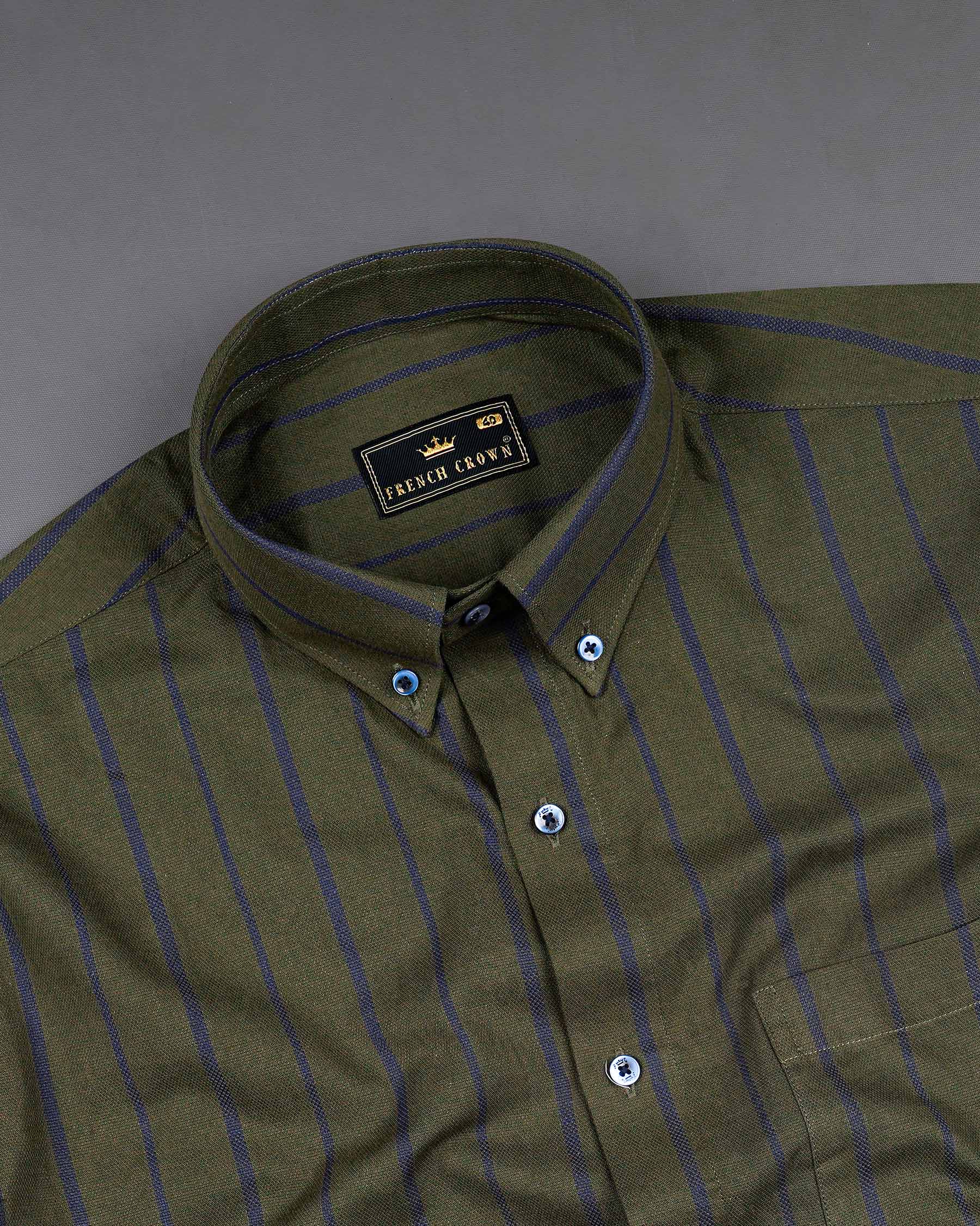 Taupe Green With Valhalla Navy Blue Striped Dobby Textured Premium Giza Cotton Shirt 7930-BD-BLE-38, 7930-BD-BLE-H-38, 7930-BD-BLE-39, 7930-BD-BLE-H-39, 7930-BD-BLE-40, 7930-BD-BLE-H-40, 7930-BD-BLE-42, 7930-BD-BLE-H-42, 7930-BD-BLE-44, 7930-BD-BLE-H-44, 7930-BD-BLE-46, 7930-BD-BLE-H-46, 7930-BD-BLE-48, 7930-BD-BLE-H-48, 7930-BD-BLE-50, 7930-BD-BLE-H-50, 7930-BD-BLE-52, 7930-BD-BLE-H-52