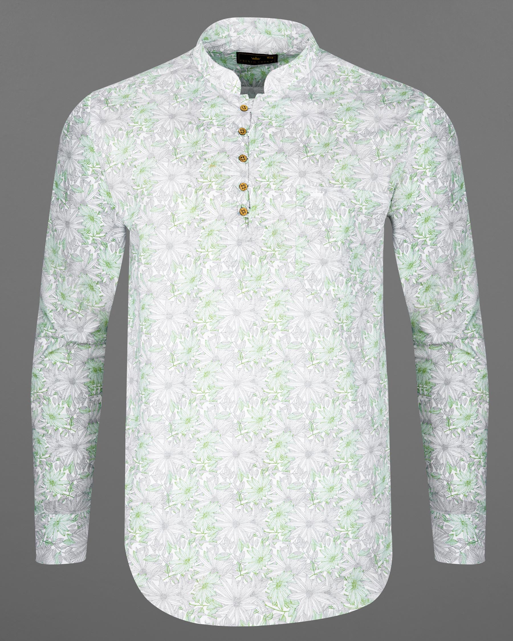 Olivine Green With White Floral Printed Luxurious Linen Kurta Shirt 7933-KS-38, 7933-KS-H-38, 7933-KS-39, 7933-KS-H-39, 7933-KS-40, 7933-KS-H-40, 7933-KS-42, 7933-KS-H-42, 7933-KS-44, 7933-KS-H-44, 7933-KS-46, 7933-KS-H-46, 7933-KS-48, 7933-KS-H-48, 7933-KS-50, 7933-KS-H-50, 7933-KS-52, 7933-KS-H-52