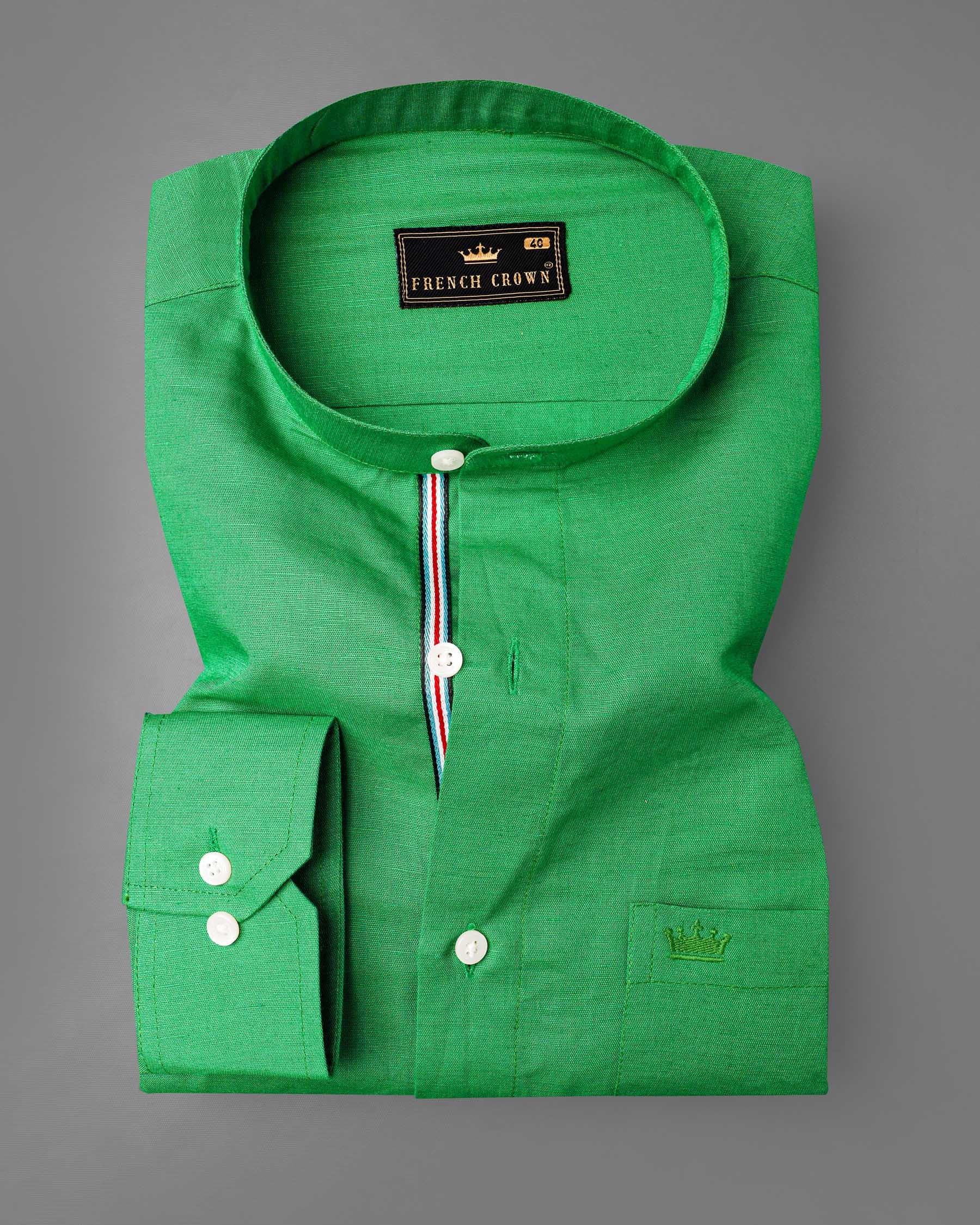 Salem Green Luxurious Linen Mandarin Collar Shirt 7944-M-P-38, 7944-M-P-H-38, 7944-M-P-39, 7944-M-P-H-39, 7944-M-P-40, 7944-M-P-H-40, 7944-M-P-42, 7944-M-P-H-42, 7944-M-P-44, 7944-M-P-H-44, 7944-M-P-46, 7944-M-P-H-46, 7944-M-P-48, 7944-M-P-H-48, 7944-M-P-50, 7944-M-P-H-50, 7944-M-P-52, 7944-M-P-H-52