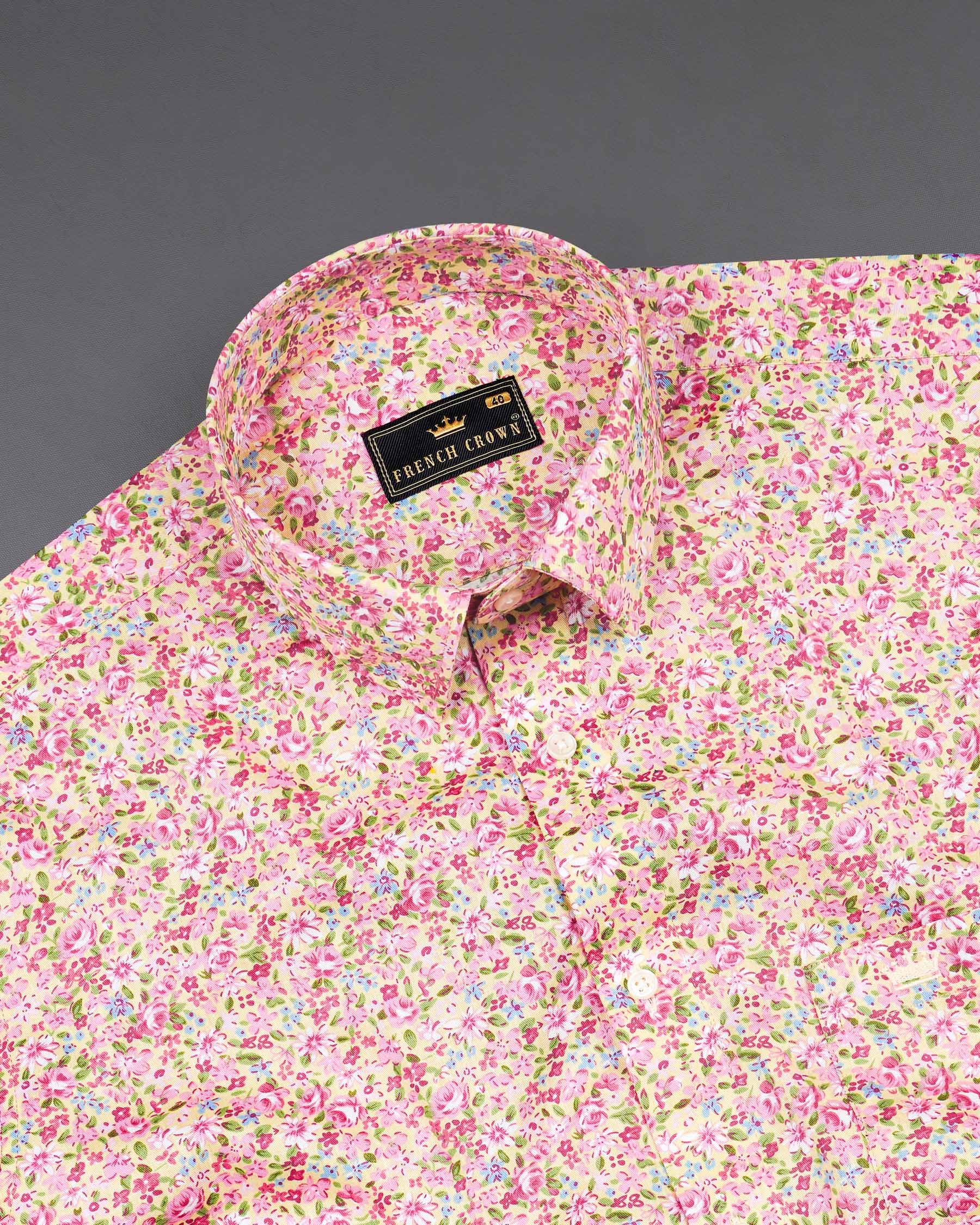 Cupid Pink With Multicolored Ditzy Printed Premium Cotton Shirt 7963-38, 7963-H-38, 7963-39, 7963-H-39, 7963-40, 7963-H-40, 7963-42, 7963-H-42, 7963-44, 7963-H-44, 7963-46, 7963-H-46, 7963-48, 7963-H-48, 7963-50, 7963-H-50, 7963-52, 7963-H-52