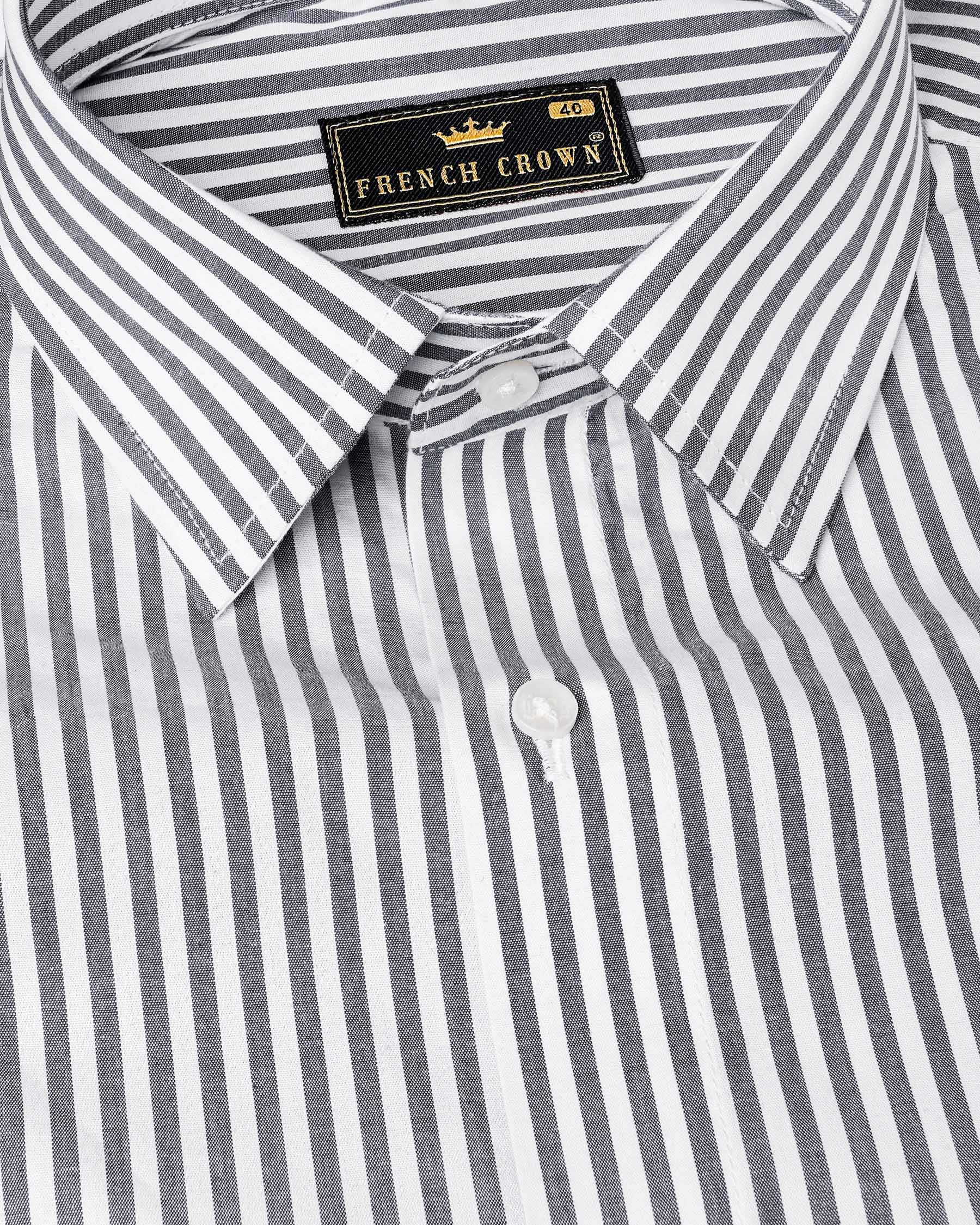 Dolphin Gray and White Striped Premium Cotton Shirt 7966-38, 7966-H-38, 7966-39, 7966-H-39, 7966-40, 7966-H-40, 7966-42, 7966-H-42, 7966-44, 7966-H-44, 7966-46, 7966-H-46, 7966-48, 7966-H-48, 7966-50, 7966-H-50, 7966-52, 7966-H-52