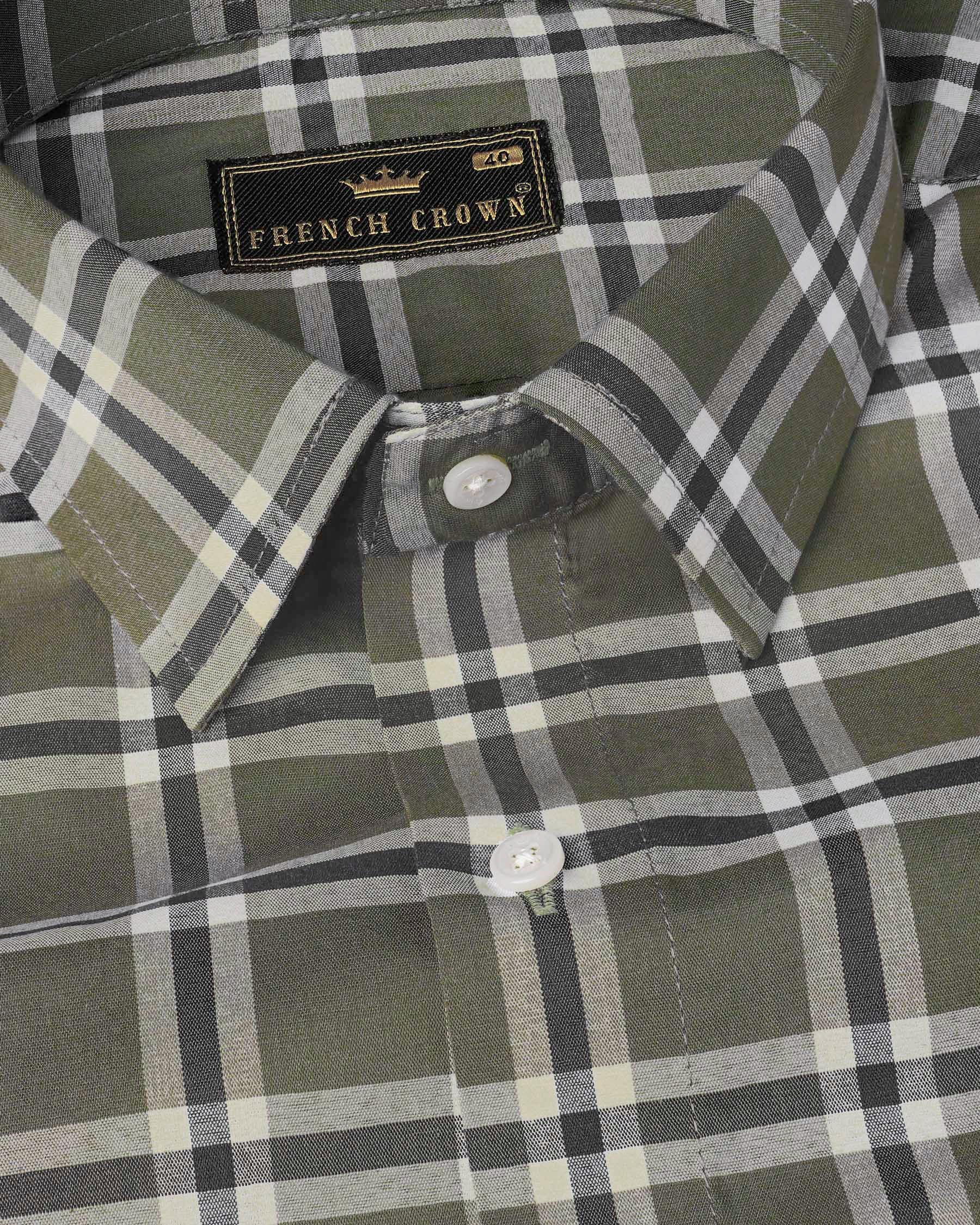 Rifle Green Plaid Premium Cotton shirt 7972-38, 7972-H-38, 7972-39, 7972-H-39, 7972-40, 7972-H-40, 7972-42, 7972-H-42, 7972-44, 7972-H-44, 7972-46, 7972-H-46, 7972-48, 7972-H-48, 7972-50, 7972-H-50, 7972-52, 7972-H-52