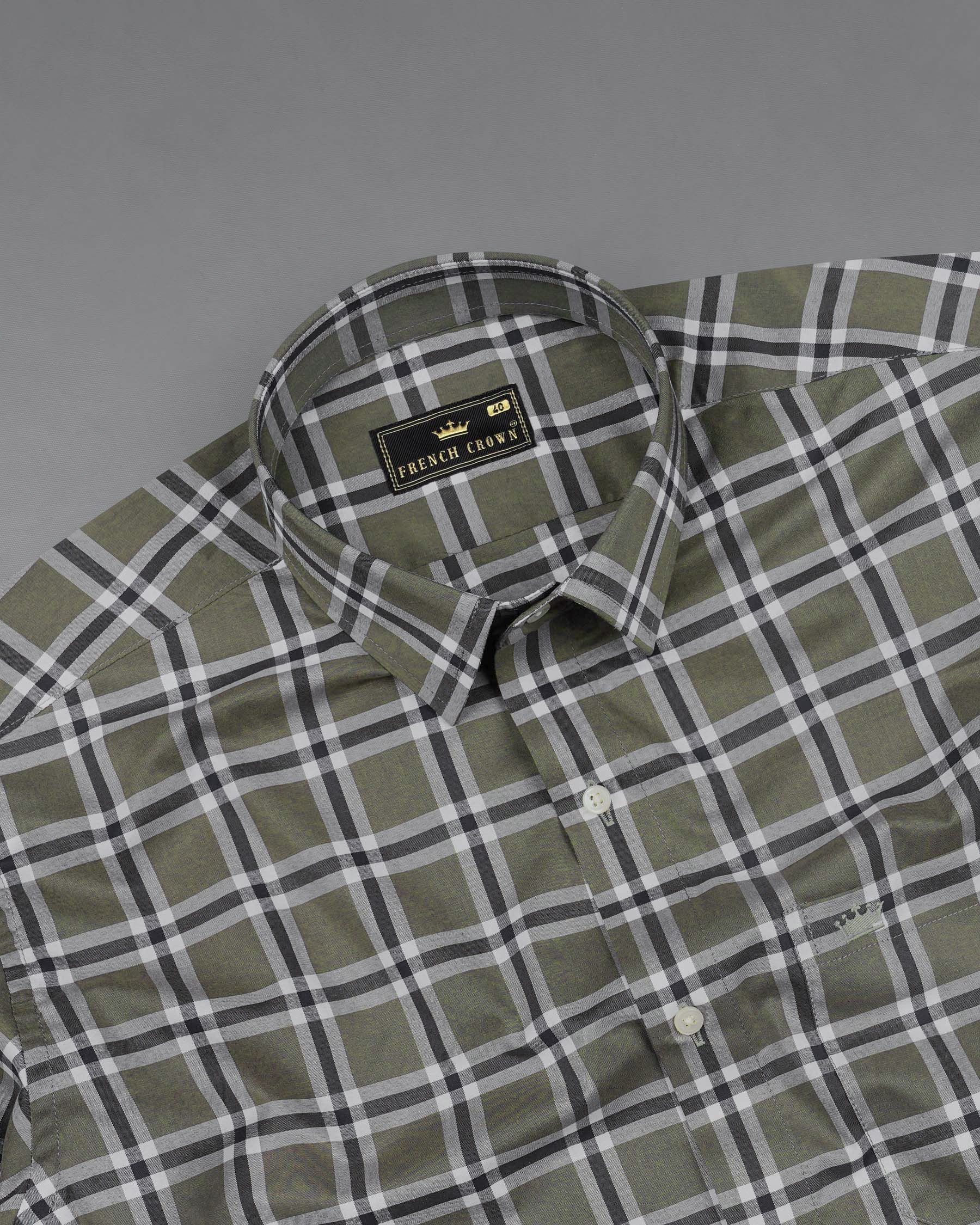 Rifle Green Plaid Premium Cotton shirt 7972-38, 7972-H-38, 7972-39, 7972-H-39, 7972-40, 7972-H-40, 7972-42, 7972-H-42, 7972-44, 7972-H-44, 7972-46, 7972-H-46, 7972-48, 7972-H-48, 7972-50, 7972-H-50, 7972-52, 7972-H-52