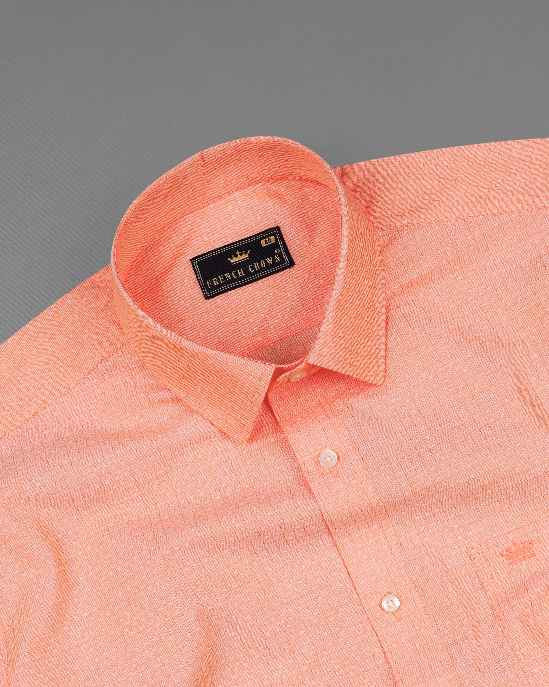 Geraldine Orange Dobby Textured Premium Giza Cotton Shirt 7978-38, 7978-H-38, 7978-39, 7978-H-39, 7978-40, 7978-H-40, 7978-42, 7978-H-42, 7978-44, 7978-H-44, 7978-46, 7978-H-46, 7978-48, 7978-H-48, 7978-50, 7978-H-50, 7978-52, 7978-H-52