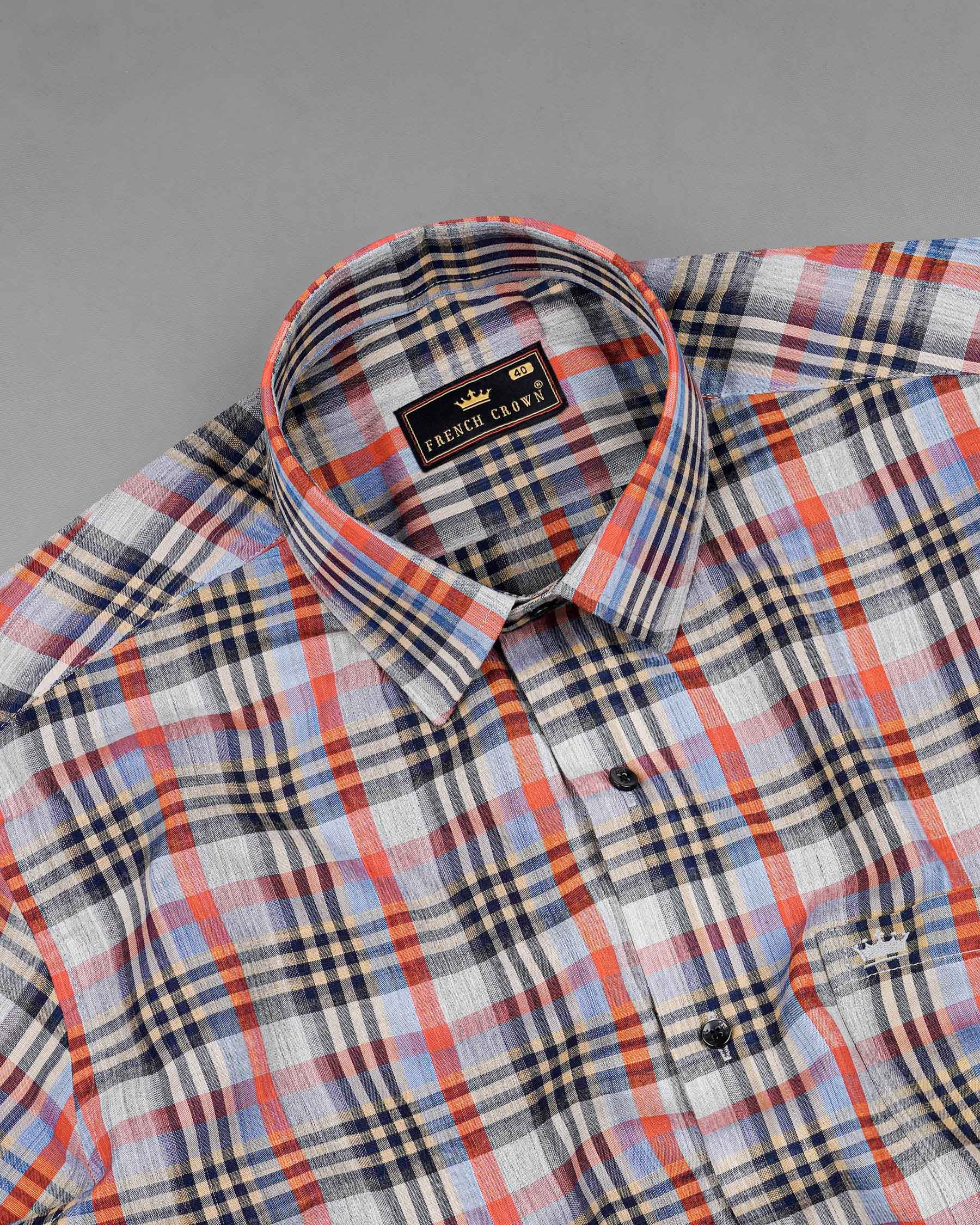 Flame Pea Red and Mirage Navy Blue Plaid Chambray Premium Cotton Shirt 7987-BLK-38, 7987-BLK-H-38, 7987-BLK-39, 7987-BLK-H-39, 7987-BLK-40, 7987-BLK-H-40, 7987-BLK-42, 7987-BLK-H-42, 7987-BLK-44, 7987-BLK-H-44, 7987-BLK-46, 7987-BLK-H-46, 7987-BLK-48, 7987-BLK-H-48, 7987-BLK-50, 7987-BLK-H-50, 7987-BLK-52, 7987-BLK-H-52