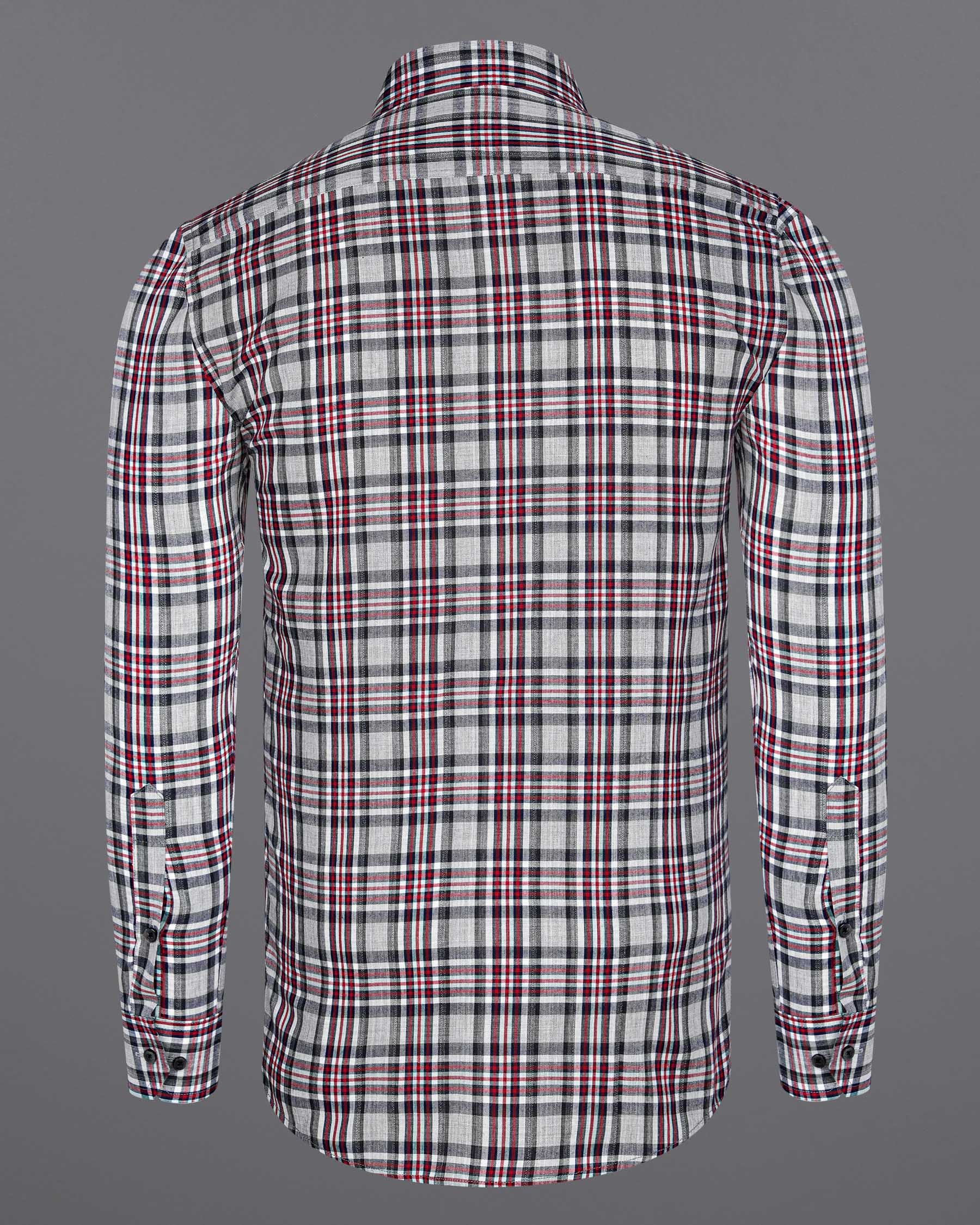 Pale Slate Gray with Tabasco Red Plaid Chambray Premium Cotton Shirt 7988-BLK-38, 7988-BLK-H-38, 7988-BLK-39, 7988-BLK-H-39, 7988-BLK-40, 7988-BLK-H-40, 7988-BLK-42, 7988-BLK-H-42, 7988-BLK-44, 7988-BLK-H-44, 7988-BLK-46, 7988-BLK-H-46, 7988-BLK-48, 7988-BLK-H-48, 7988-BLK-50, 7988-BLK-H-50, 7988-BLK-52, 7988-BLK-H-52