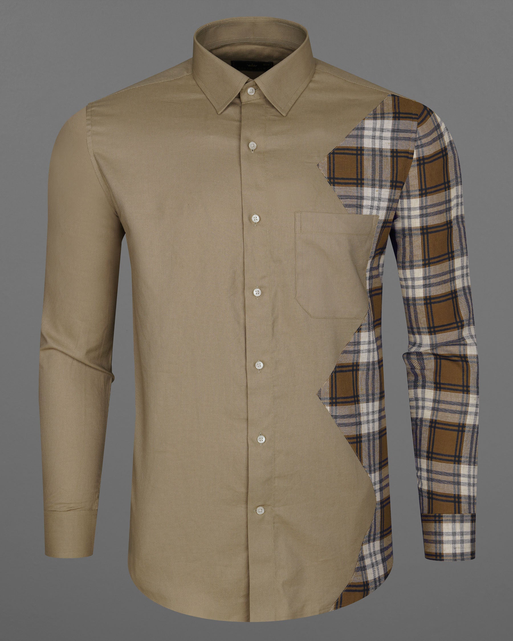 Pale Oyster Brown Plaid Dobby Textured Giza Cotton Designer Shirt8017-P110-38,8017-P110-H-38,8017-P110-39,8017-P110-H-39,8017-P110-40,8017-P110-H-40,8017-P110-42,8017-P110-H-42,8017-P110-44,8017-P110-H-44,8017-P110-46,8017-P110-H-46,8017-P110-48,8017-P110-H-48,8017-P110-50,8017-P110-H-50,8017-P110-52,8017-P110-H-52