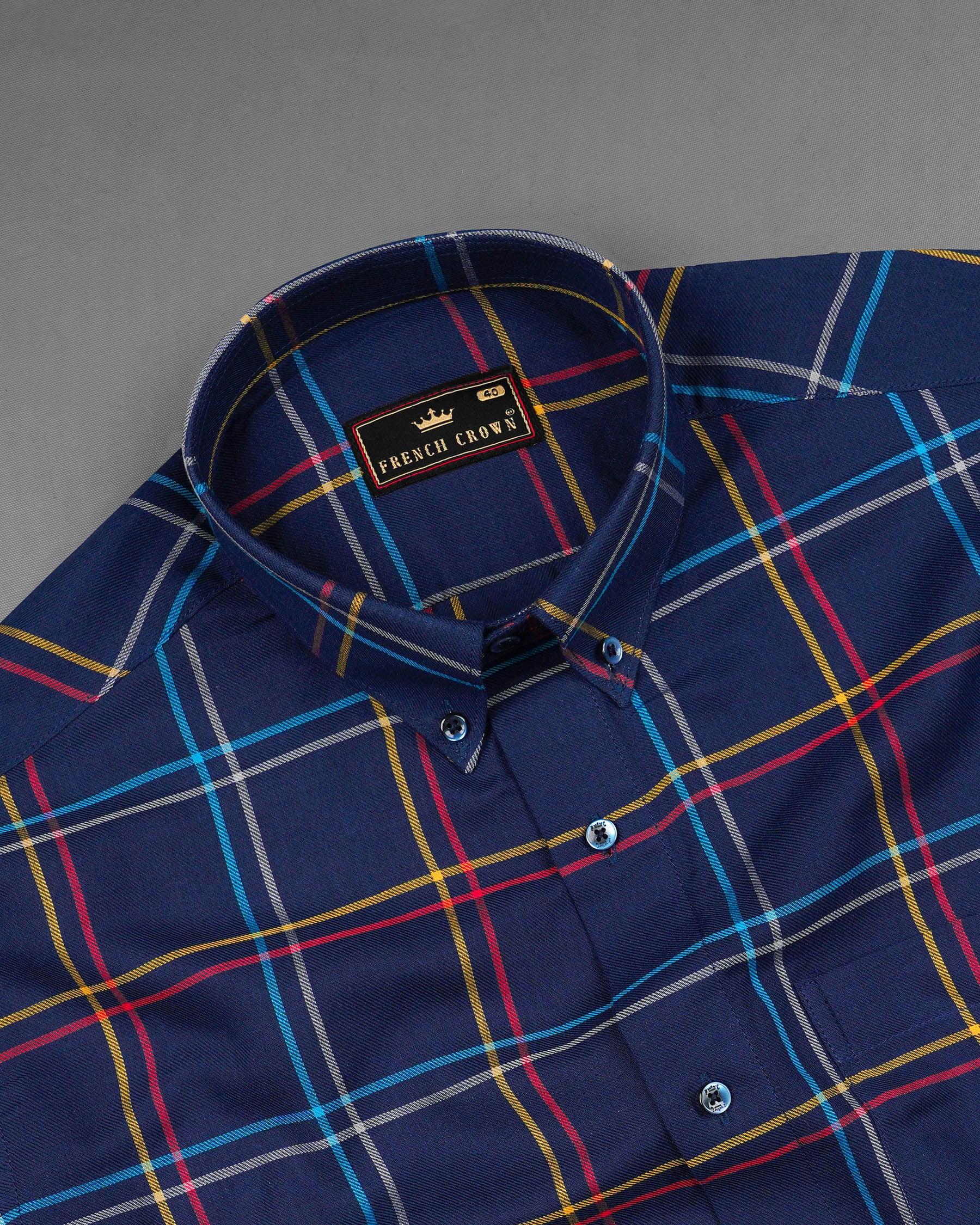 Firefly Navy Blue with Dixie Yellow and Carmine Red Twill Windowpane Premium Cotton Shirt 8042-BD-BLE-38, 8042-BD-BLE-H-38, 8042-BD-BLE-39,8042-BD-BLE-H-39, 8042-BD-BLE-40, 8042-BD-BLE-H-40, 8042-BD-BLE-42, 8042-BD-BLE-H-42, 8042-BD-BLE-44, 8042-BD-BLE-H-44, 8042-BD-BLE-46, 8042-BD-BLE-H-46, 8042-BD-BLE-48, 8042-BD-BLE-H-48, 8042-BD-BLE-50, 8042-BD-BLE-H-50, 8042-BD-BLE-52, 8042-BD-BLE-H-52