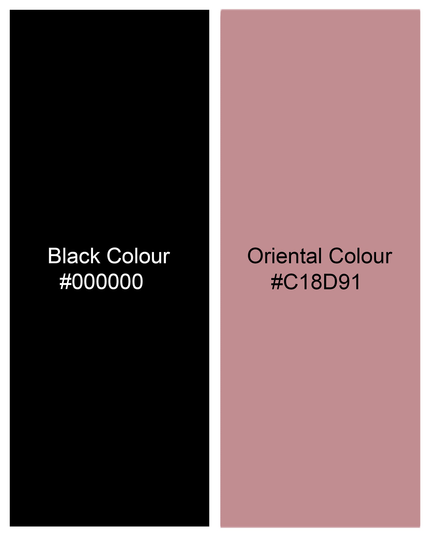 Oriental Pink Striped with Jade Black and White Super Soft Premium Cotton Designer Block Shirt 8045-P102-38, 8045-P102-39, 8045-P102-40, 8045-P102-42, 8045-P102-44, 8045-P102-46, 8045-P102-48, 8045-P102-50, 8045-P102-52