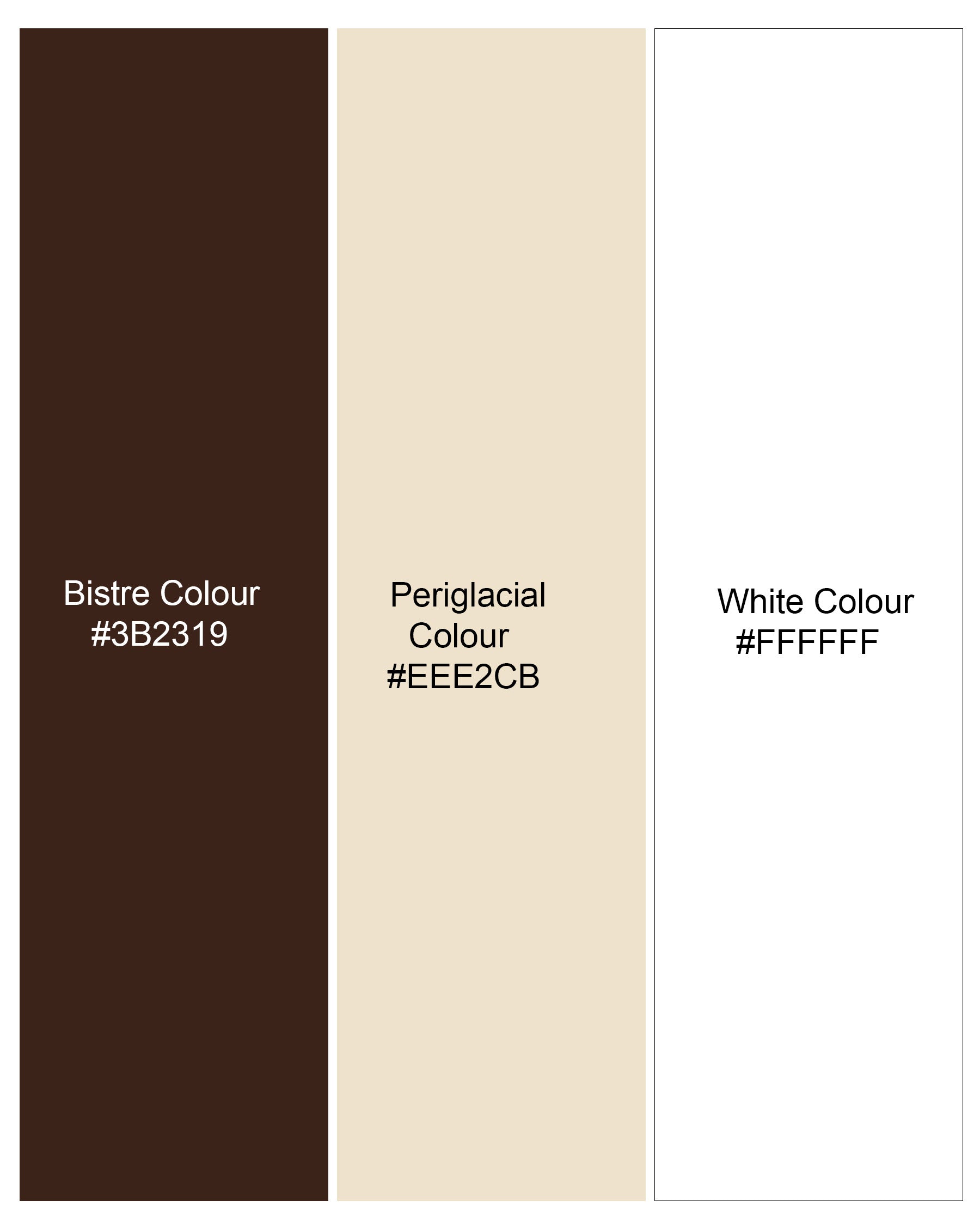 Bistre Brown with Periglacial Cream and White Luxurious Linen Designer Block Pattern Shirt         8051-P118-38, 8051-P118-39, 8051-P118-40, 8051-P118-42, 8051-P118-44, 8051-P118-46, 8051-P118-48, 8051-P118-50, 8051-P118-52