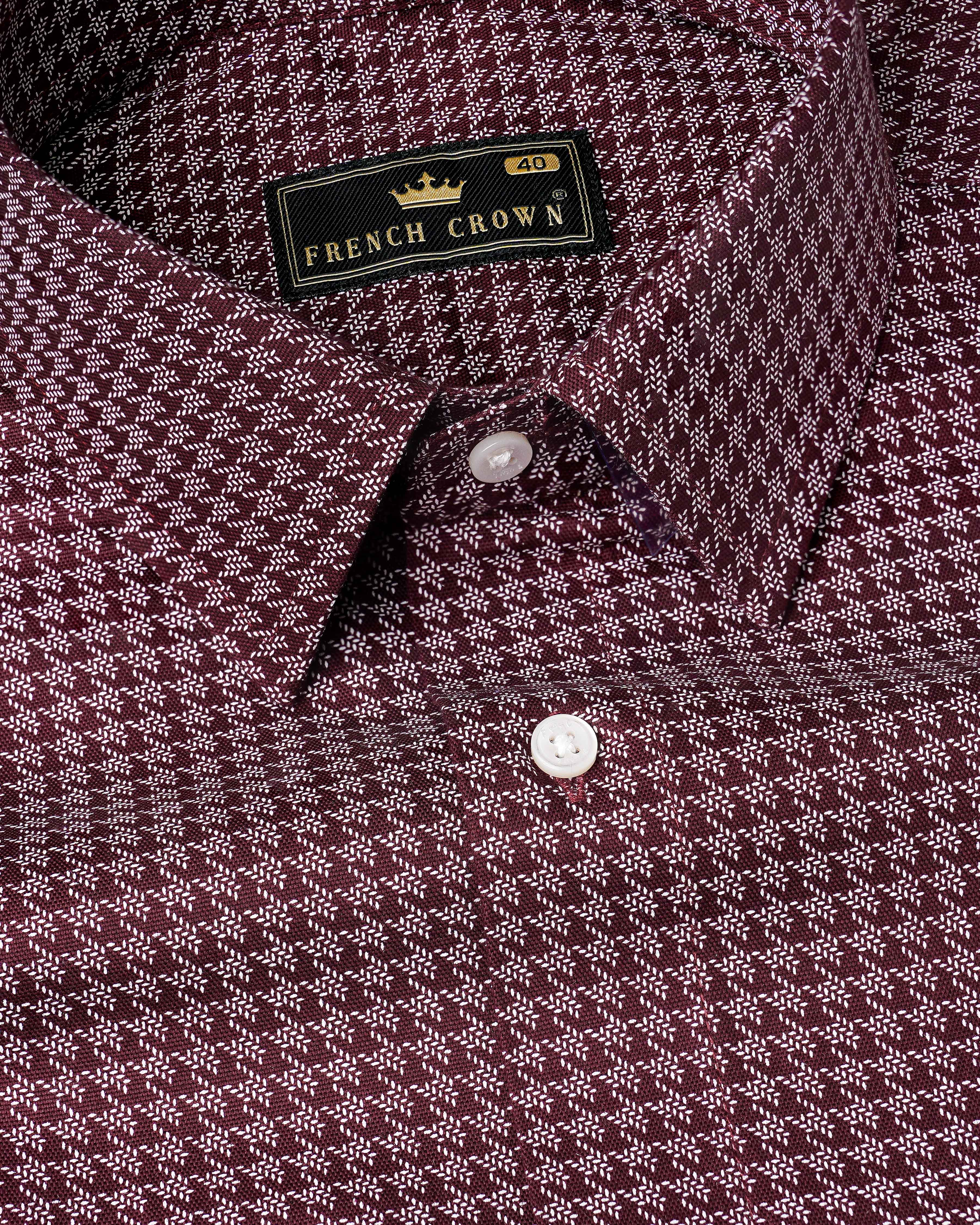 Cork Maroon and White Gingham Royal Oxford Shirt 8060-38, 8060-H-38, 8060-39, 8060-H-39, 8060-40, 8060-H-40, 8060-42, 8060-H-42, 8060-44, 8060-H-44, 8060-46, 8060-H-46, 8060-48, 8060-H-48, 8060-50, 8060-H-50, 8060-52, 8060-H-52