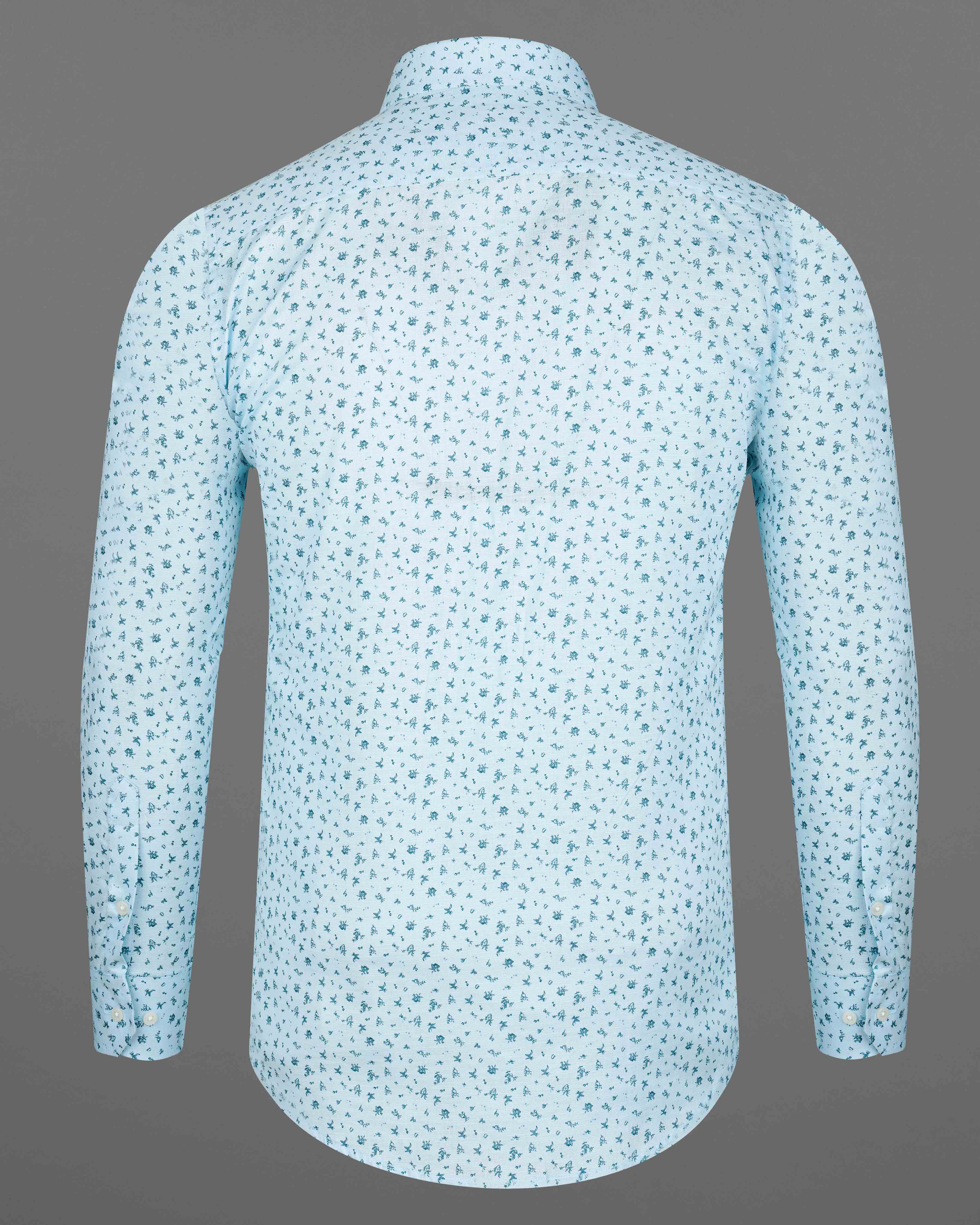 Mercury Blue Printed Luxurious Linen Shirt 8061-38, 8061-H-38, 8061-39, 8061-H-39, 8061-40, 8061-H-40, 8061-42, 8061-H-42, 8061-44, 8061-H-44, 8061-46, 8061-H-46, 8061-48, 8061-H-48, 8061-50, 8061-H-50, 8061-52, 8061-H-52