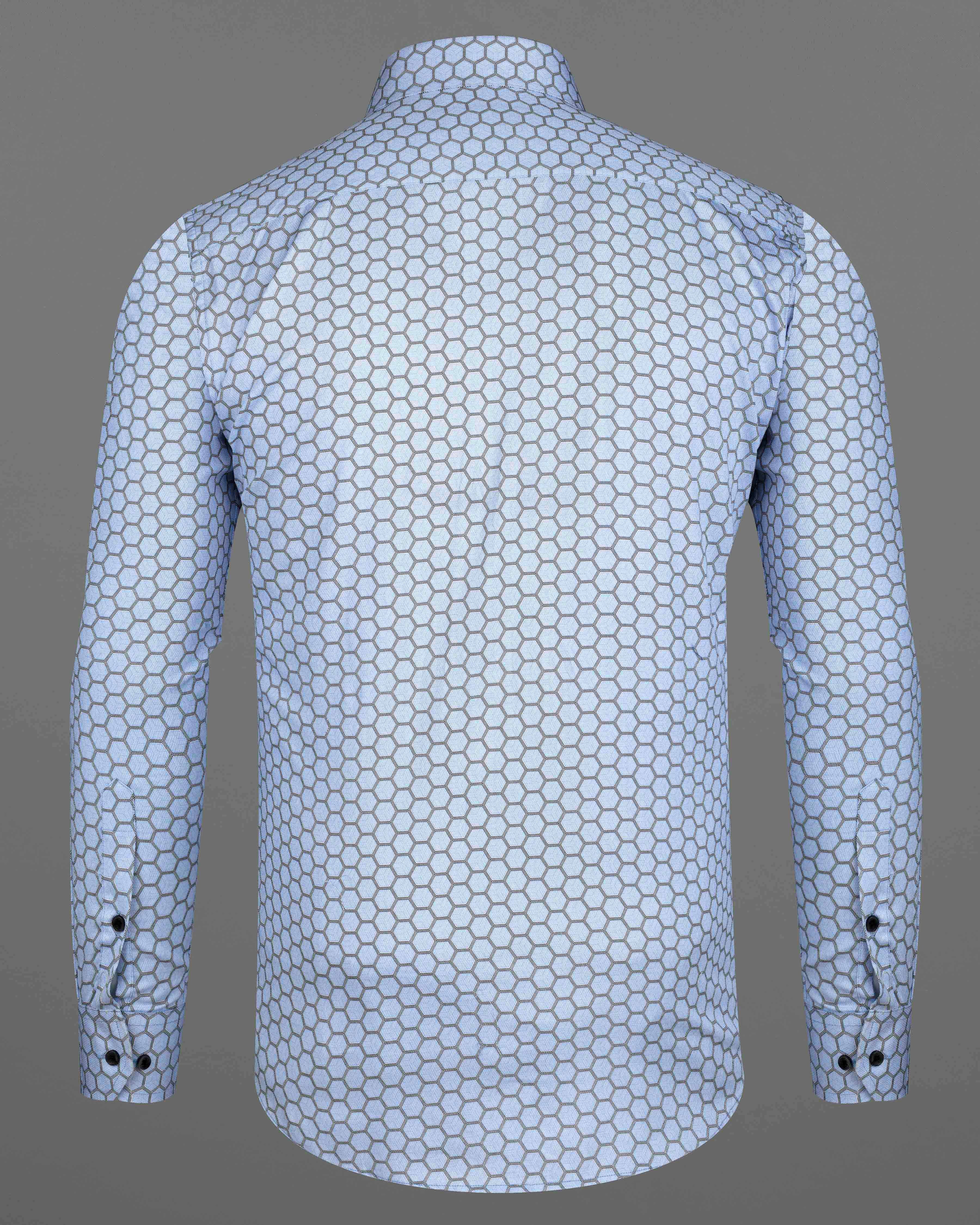 Spindle Sky Blue Hexagonal Printed Super Soft Premium Cotton Shirt 8062-BLK-38, 8062-BLK-H-38, 8062-BLK-39, 8062-BLK-H-39, 8062-BLK-40, 8062-BLK-H-40, 8062-BLK-42, 8062-BLK-H-42, 8062-BLK-44, 8062-BLK-H-44, 8062-BLK-46, 8062-BLK-H-46, 8062-BLK-48, 8062-BLK-H-48, 8062-BLK-50, 8062-BLK-H-50, 8062-BLK-52, 8062-BLK-H-52