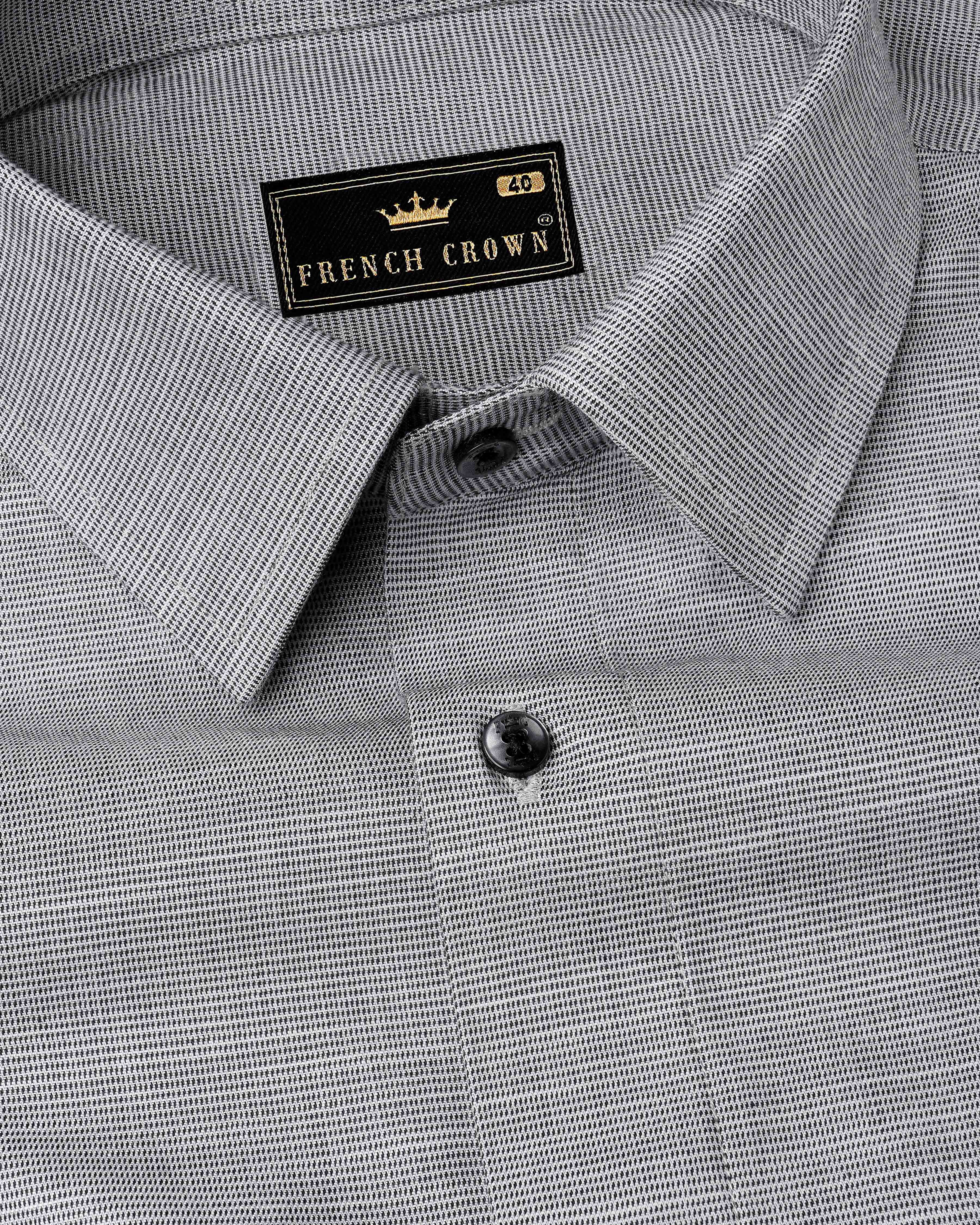 Metallic Gray with Black Premium Giza Cotton Chambray Shirt 8065-BLK-38, 8065-BLK-H-38, 8065-BLK-39, 8065-BLK-H-39, 8065-BLK-40, 8065-BLK-H-40, 8065-BLK-42, 8065-BLK-H-42, 8065-BLK-44, 8065-BLK-H-44, 8065-BLK-46, 8065-BLK-H-46, 8065-BLK-48, 8065-BLK-H-48, 8065-BLK-50, 8065-BLK-H-50, 8065-BLK-52, 8065-BLK-H-52