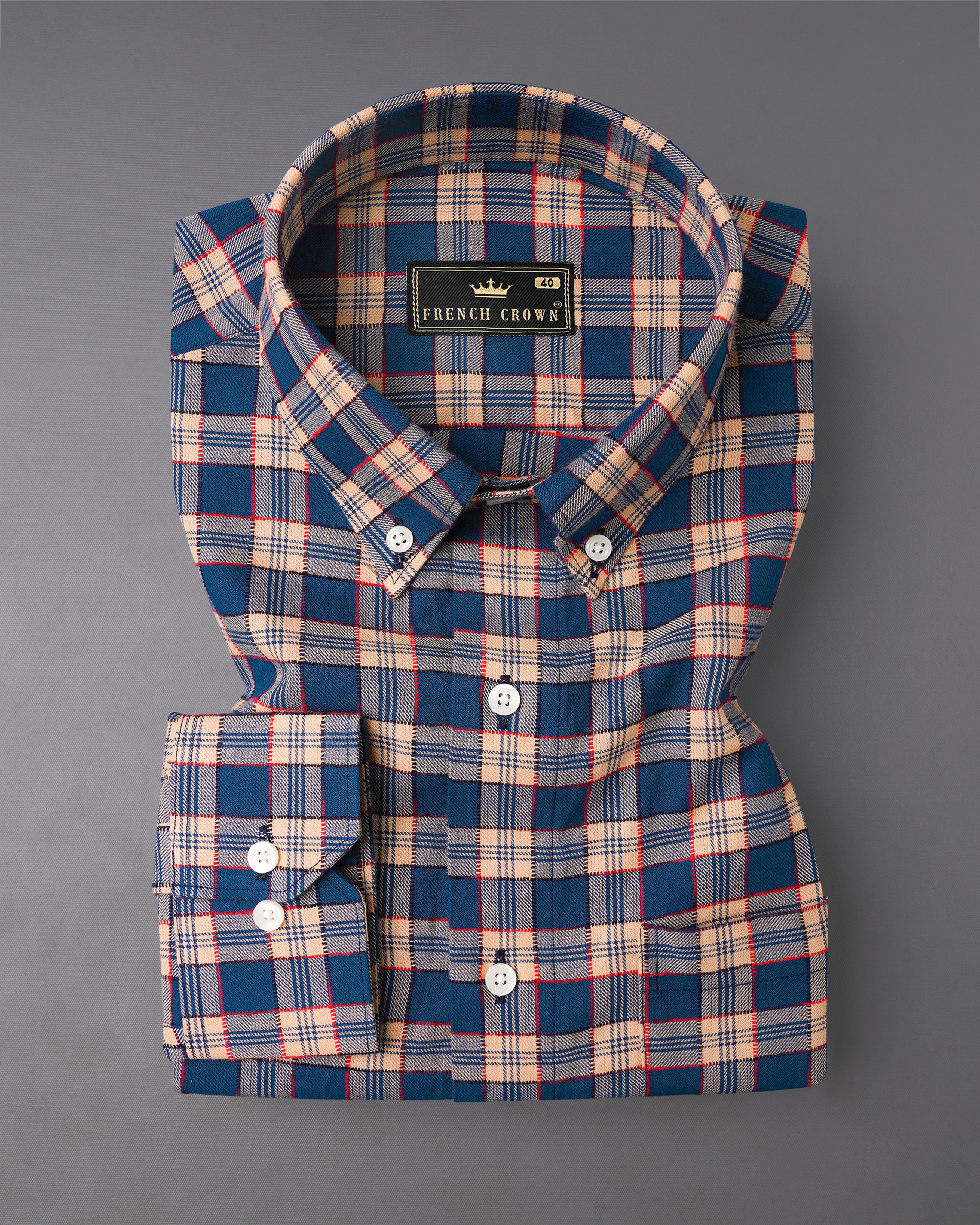 doublet 21AW「CHECK SHIRT WITH MY DOLL」 Cardinal Red and White