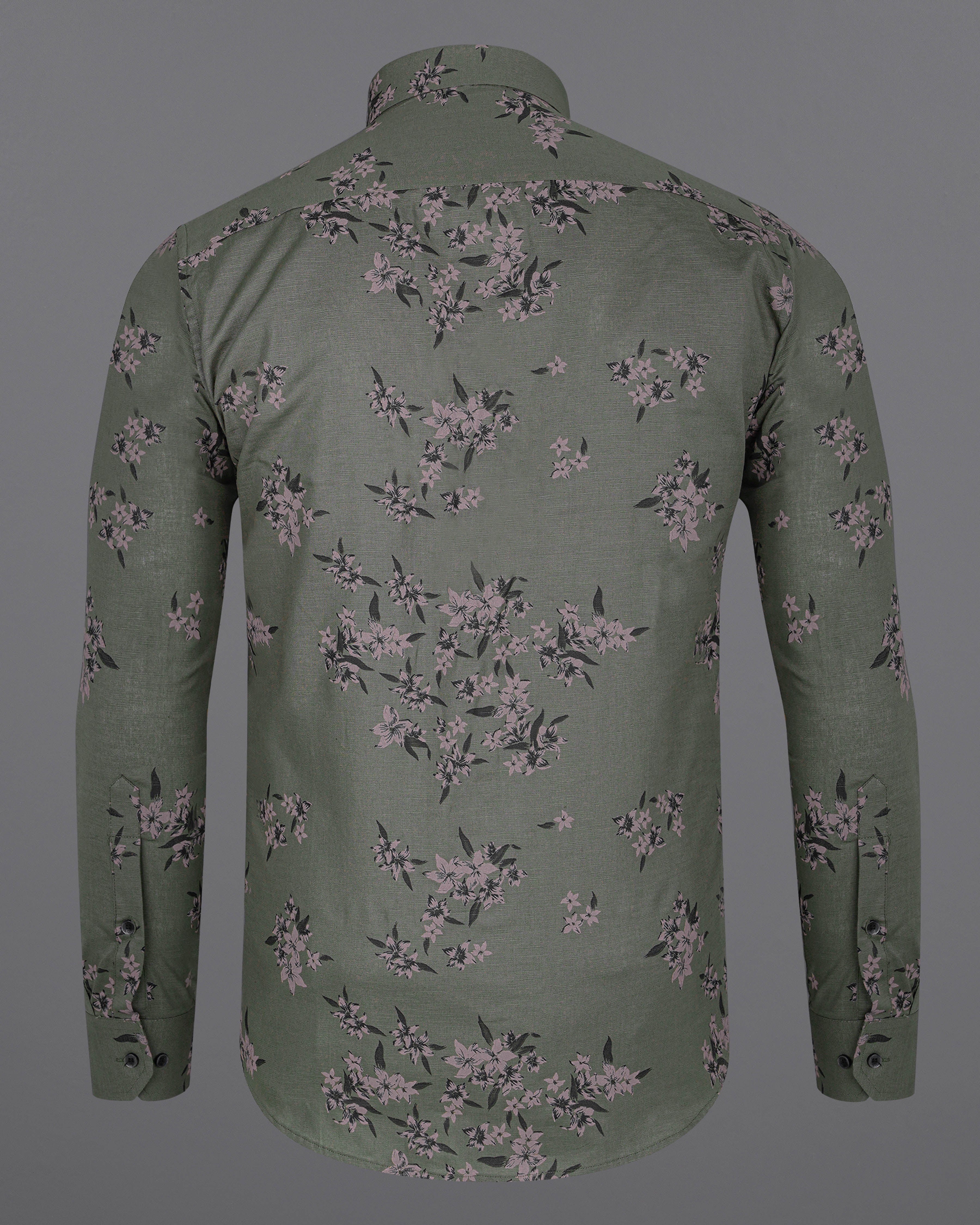 Fuscous Green With Floral Printed Luxurious Linen Shirt 8074-BLK-38, 8074-BLK-H-38, 8074-BLK-39, 8074-BLK-H-39, 8074-BLK-40, 8074-BLK-H-40, 8074-BLK-42, 8074-BLK-H-42, 8074-BLK-44, 8074-BLK-H-44, 8074-BLK-46, 8074-BLK-H-46, 8074-BLK-48, 8074-BLK-H-48, 8074-BLK-50, 8074-BLK-H-50, 8074-BLK-52, 8074-BLK-H-52