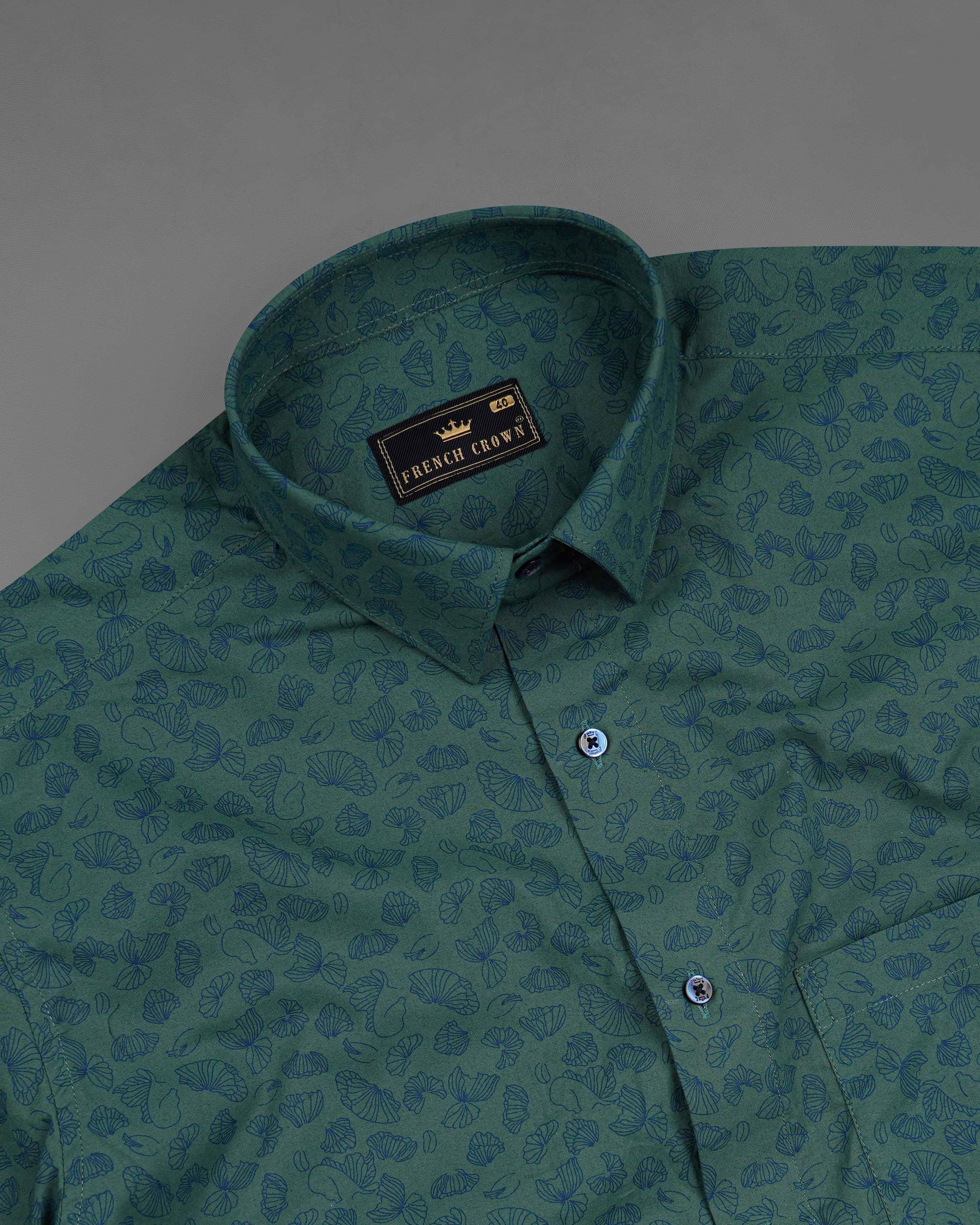 Limed Spruce Sea Green With Floral Printed Premium Cotton Shirt 8076-BLE-38, 8076-BLE-H-38, 8076-BLE-39, 8076-BLE-H-39, 8076-BLE-40, 8076-BLE-H-40, 8076-BLE-42, 8076-BLE-H-42, 8076-BLE-44, 8076-BLE-H-44, 8076-BLE-46, 8076-BLE-H-46, 8076-BLE-48, 8076-BLE-H-48, 8076-BLE-50, 8076-BLE-H-50, 8076-BLE-52, 8076-BLE-H-52