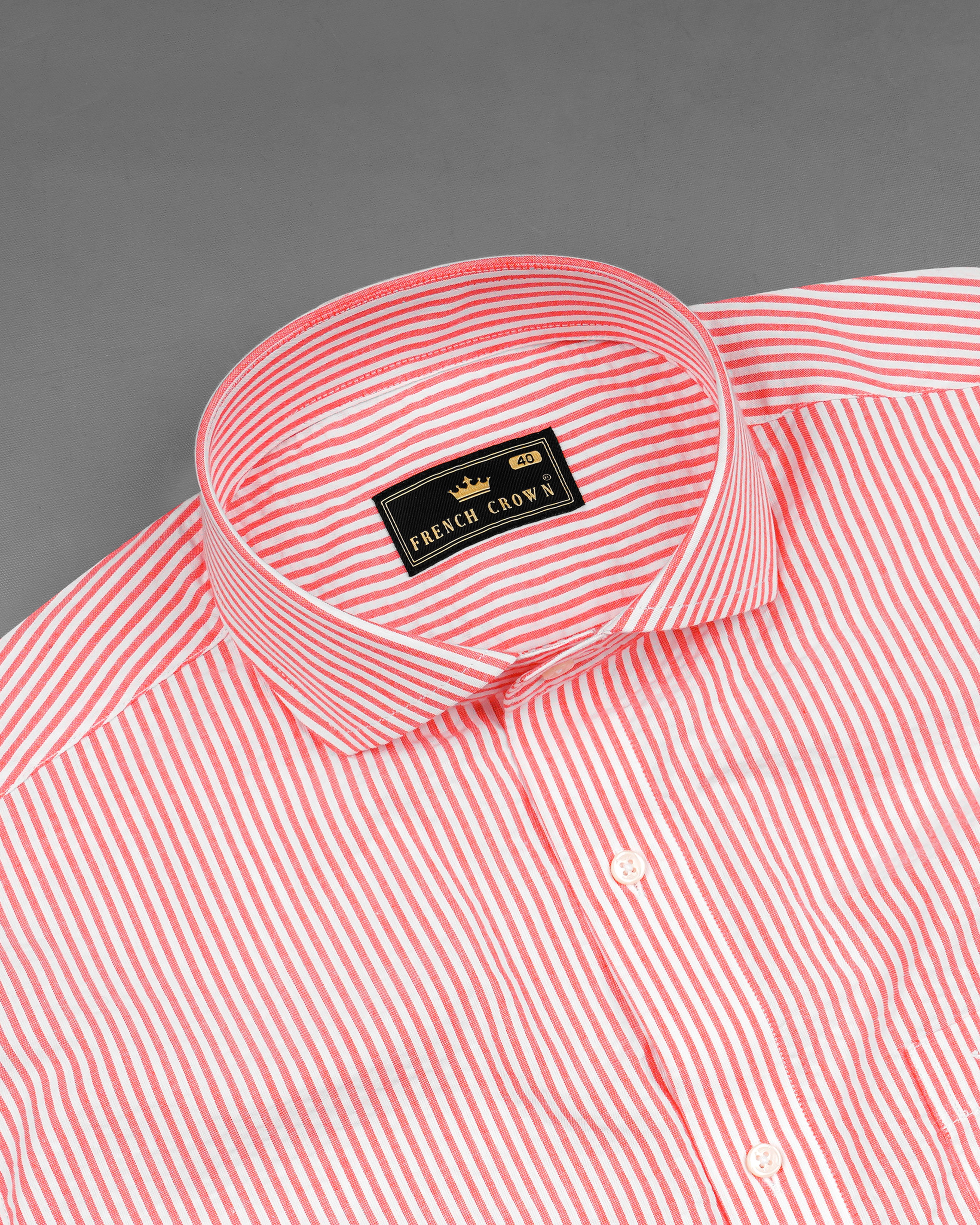 Bright White with Valencia Red Striped Seersucker Giza Cotton Shirt 8081-CA-38,8081-CA-H-38,8081-CA-39,8081-CA-H-39,8081-CA-40,8081-CA-H-40,8081-CA-42,8081-CA-H-42,8081-CA-44,8081-CA-H-44,8081-CA-46,8081-CA-H-46,8081-CA-48,8081-CA-H-48,8081-CA-50,8081-CA-H-50,8081-CA-52,8081-CA-H-52