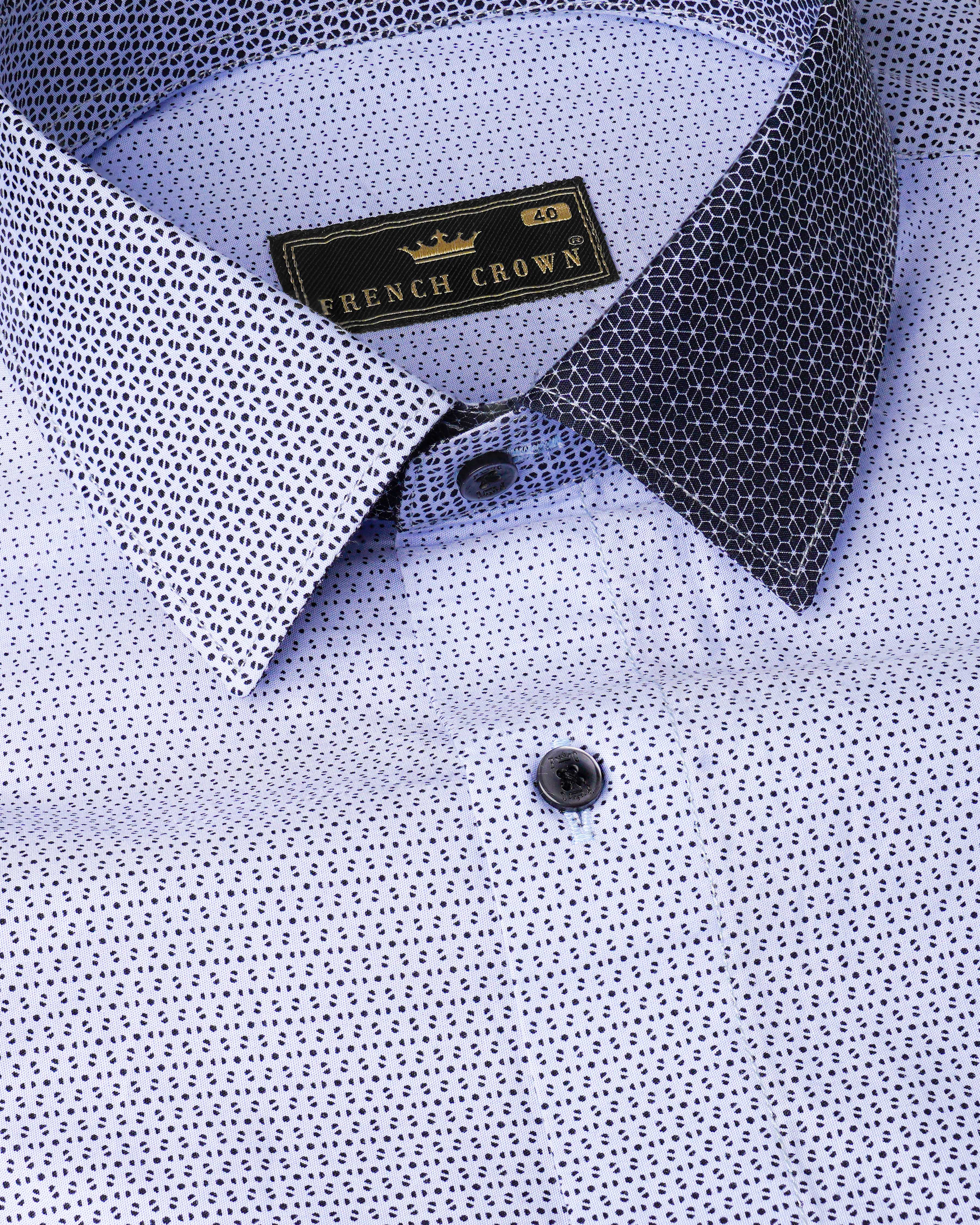 Logan Blue with Mirage Navy Blue Two Tone Printed Premium Cotton Shirt