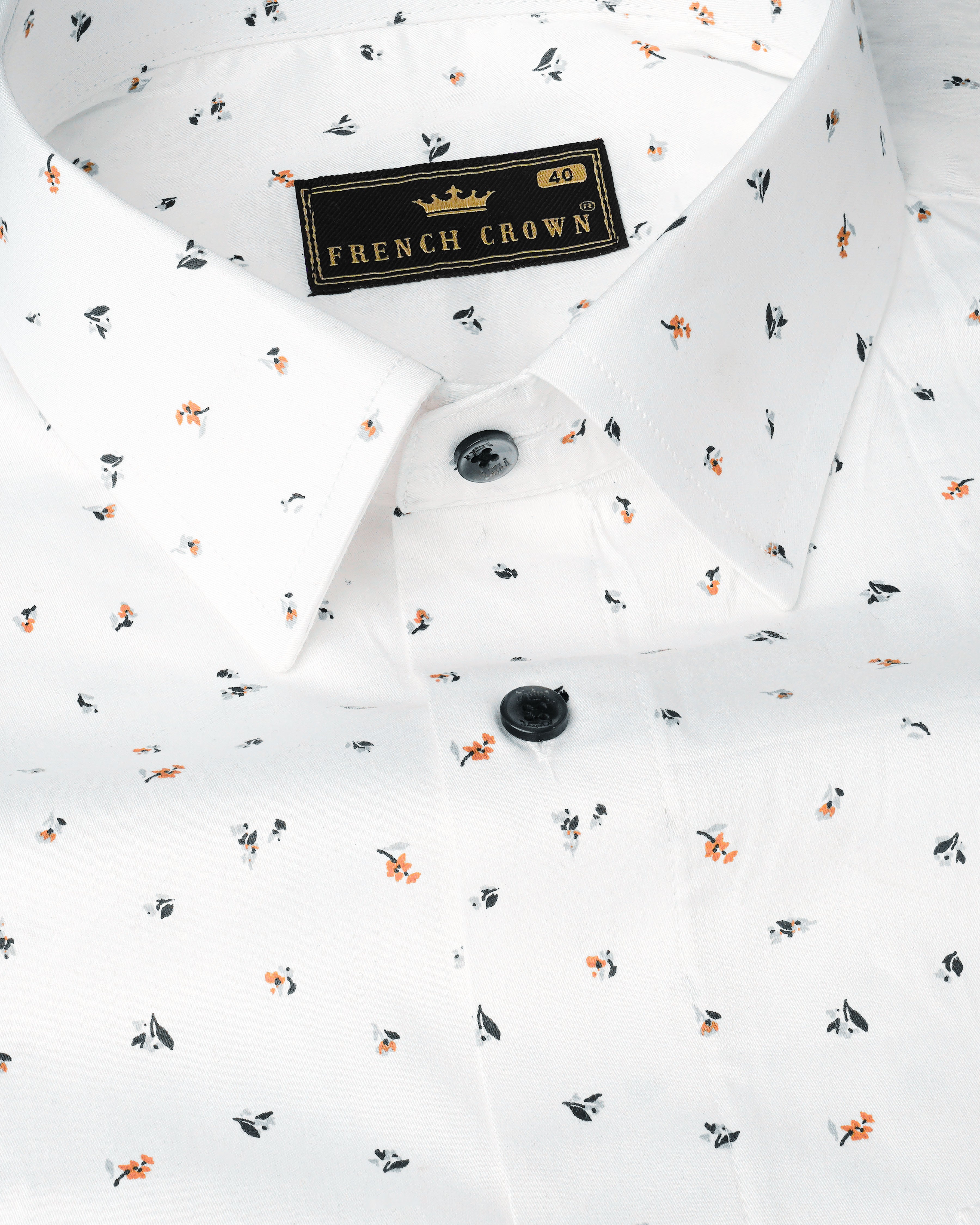 Bright White Ditsy Printed Super Soft Premium Cotton Shirt 8090-BLK-38, 8090-BLK-H-38, 8090-BLK-39, 8090-BLK-H-39, 8090-BLK-40, 8090-BLK-H-40, 8090-BLK-42, 8090-BLK-H-42, 8090-BLK-44, 8090-BLK-H-44, 8090-BLK-46, 8090-BLK-H-46, 8090-BLK-48, 8090-BLK-H-48, 8090-BLK-50, 8090-BLK-H-50, 8090-BLK-52, 8090-BLK-H-52