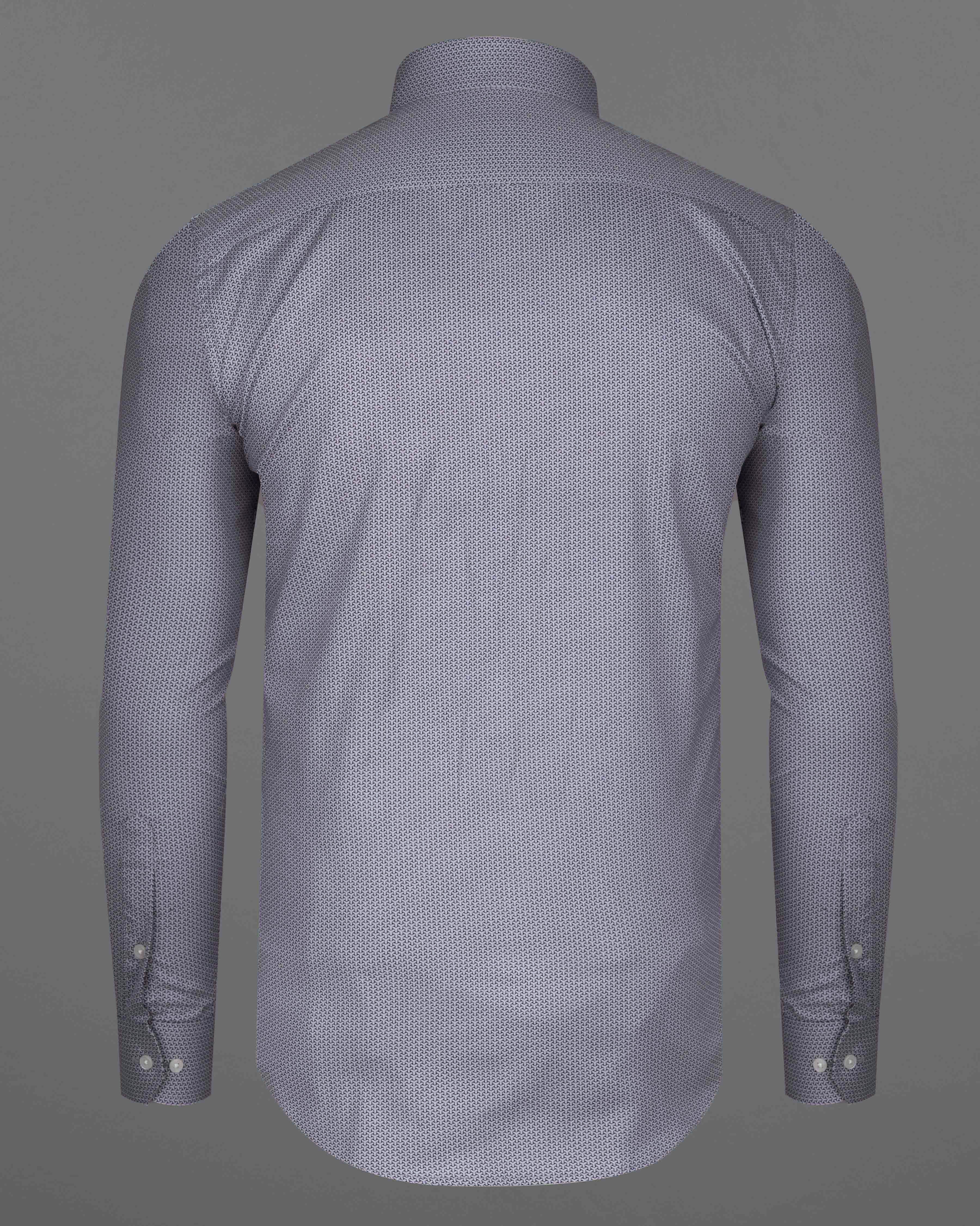 Manatee Gray Isometric Printed Royal Oxford Shirt