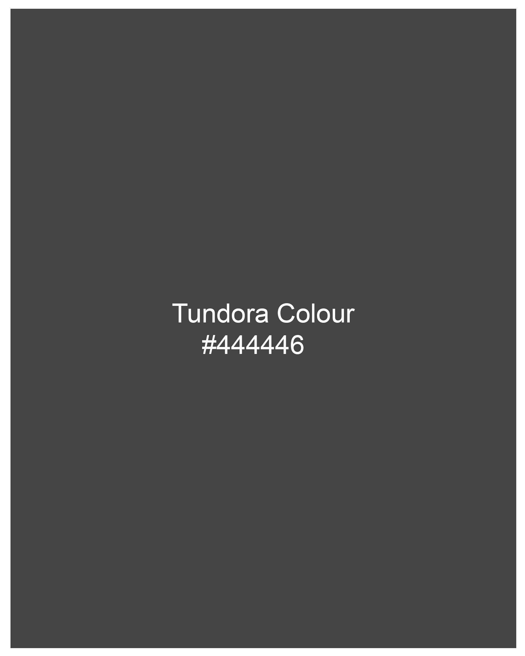 Tundora Gray Damask Dobby Textured Premium Giza Cotton Shirt